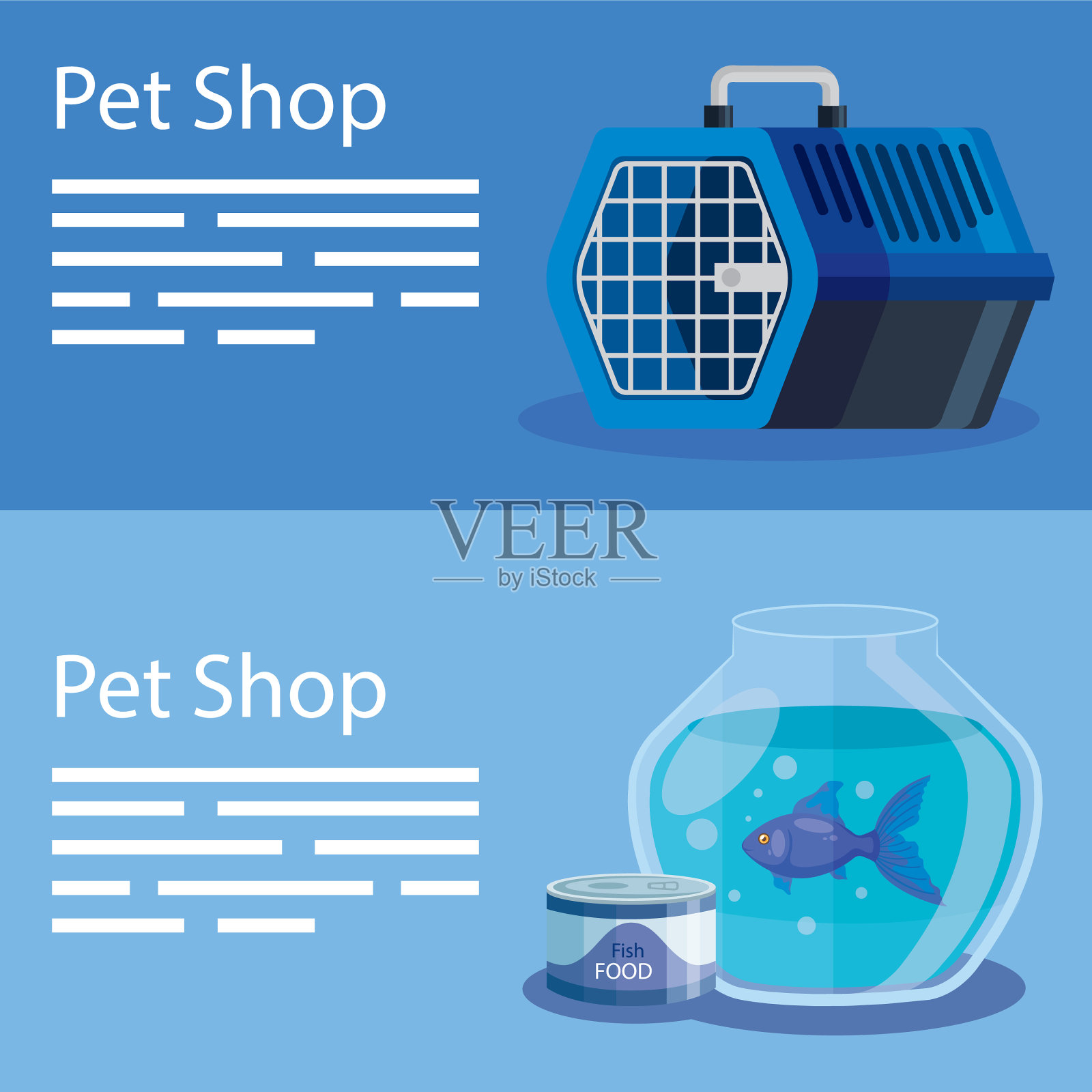 设置海报宠物店和图标图标素材