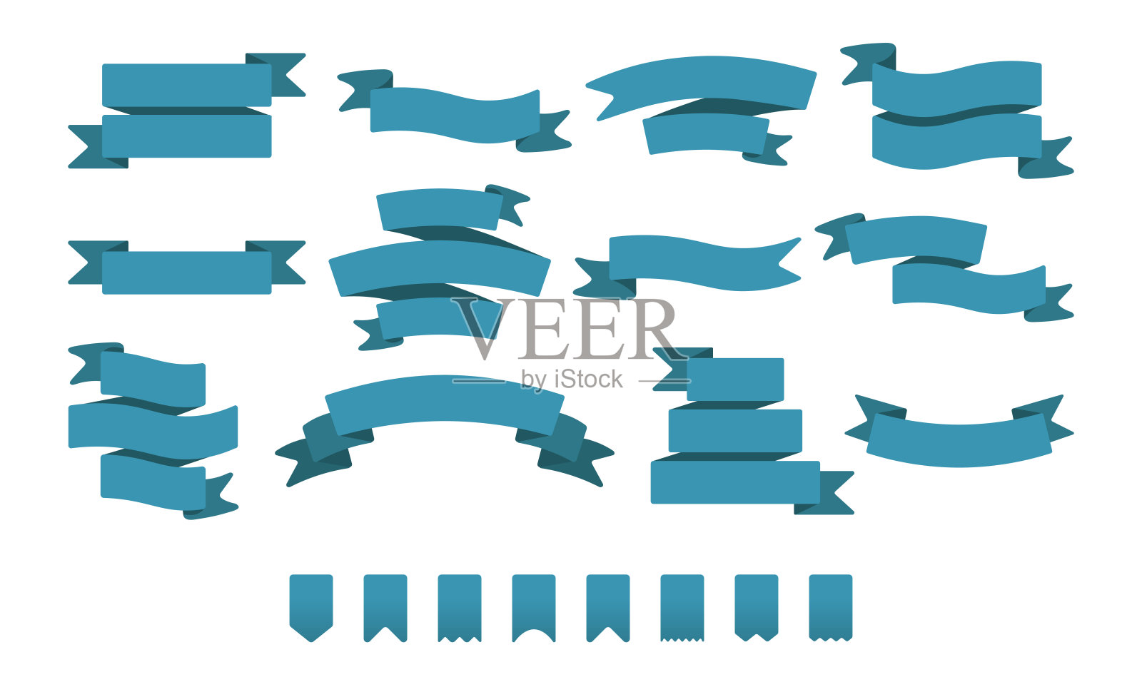 旗子用蓝丝带插画图片素材