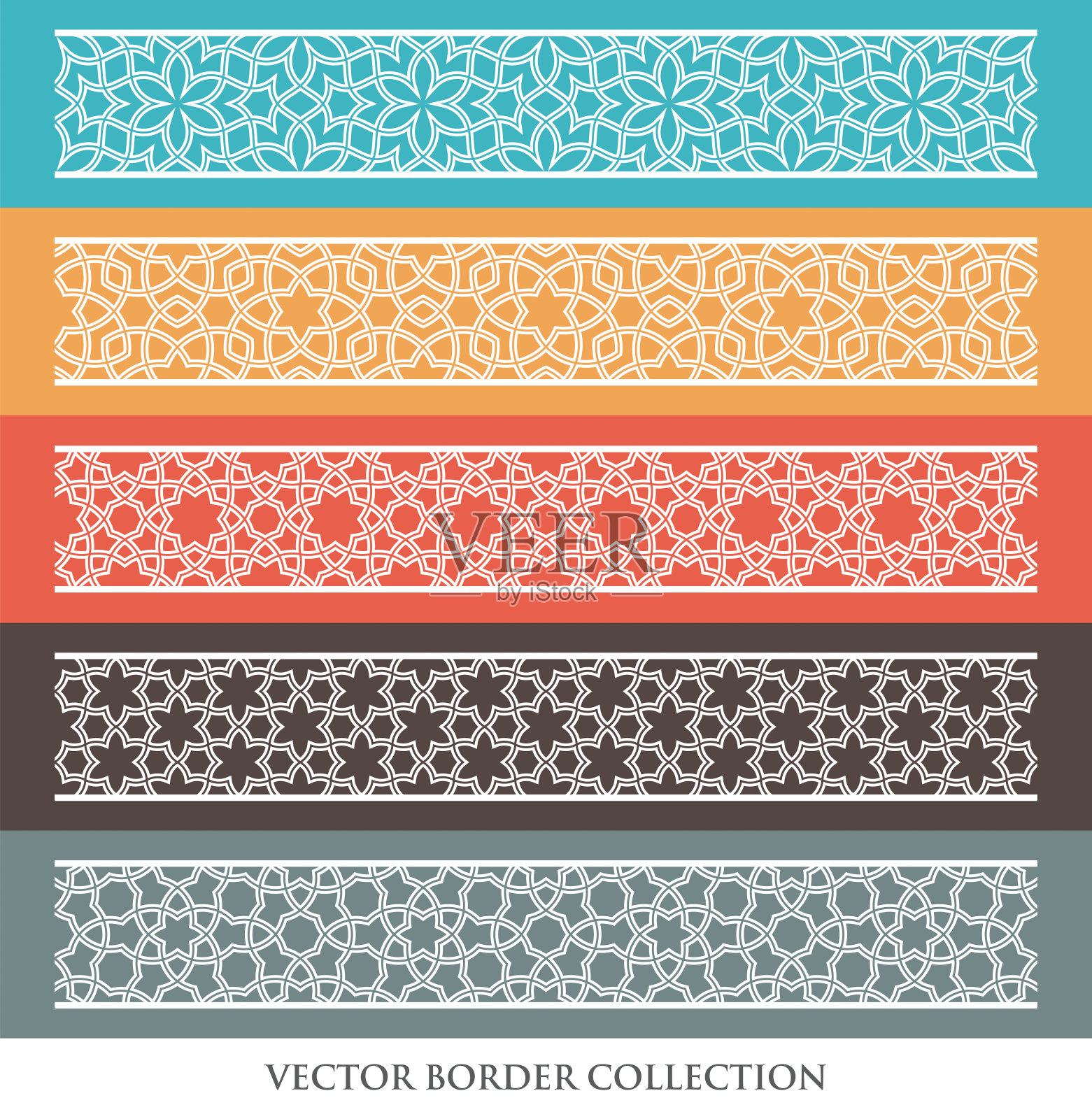 边框和装饰元素的集合插画图片素材