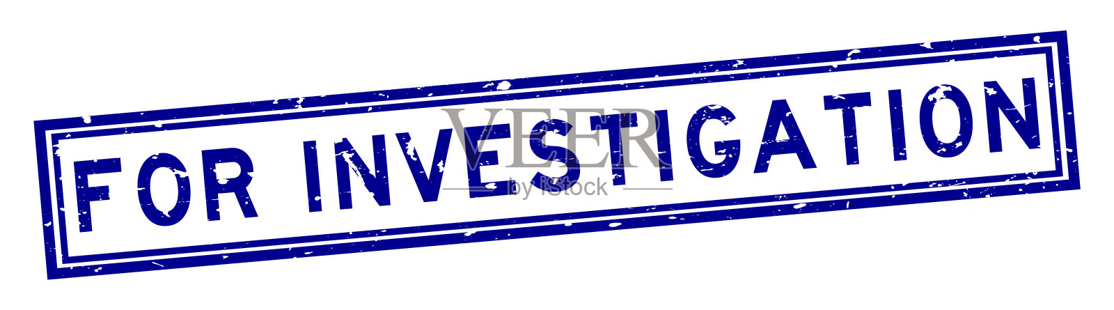 垃圾蓝色调查字方橡胶印章印章上的白色背景插画图片素材