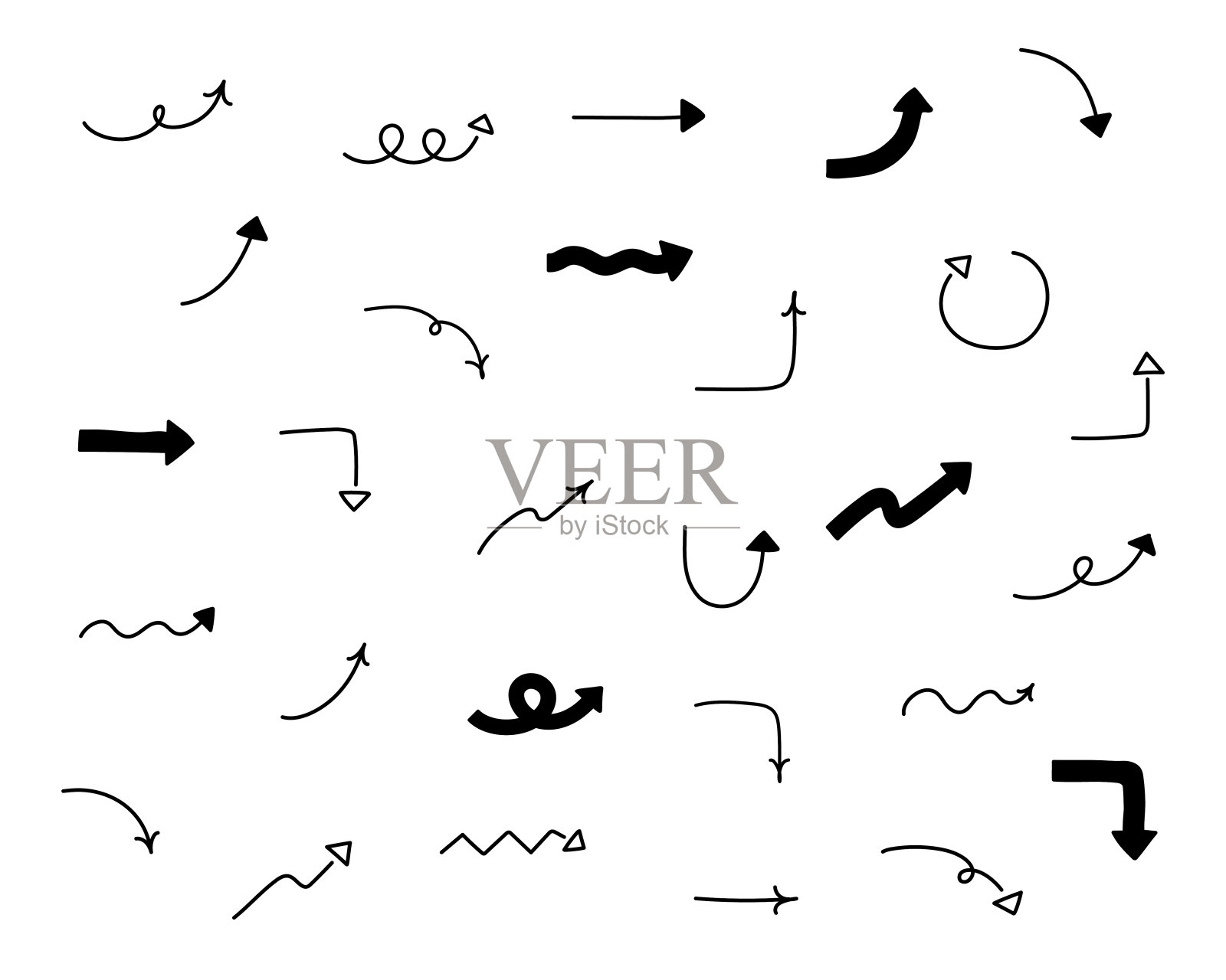 一套手绘箭头插图设计元素图片