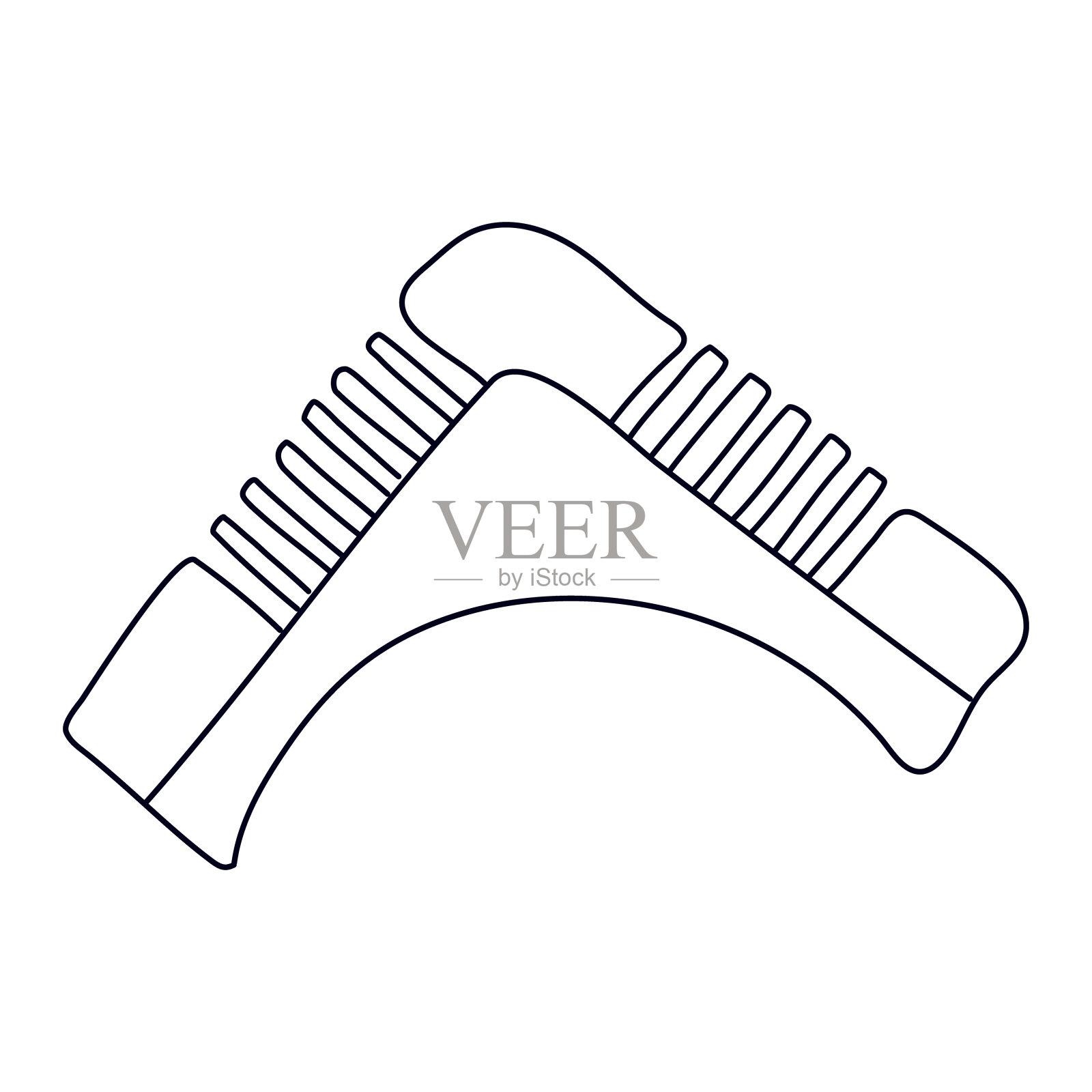 胡子造型梳子涂鸦。插画图片素材