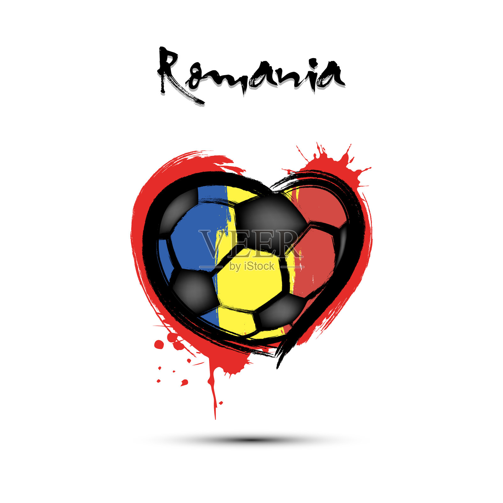 罗马尼亚国旗形成一个心形插画图片素材