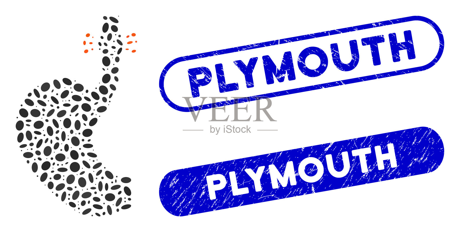 椭圆拼贴与食管癌有关插画图片素材