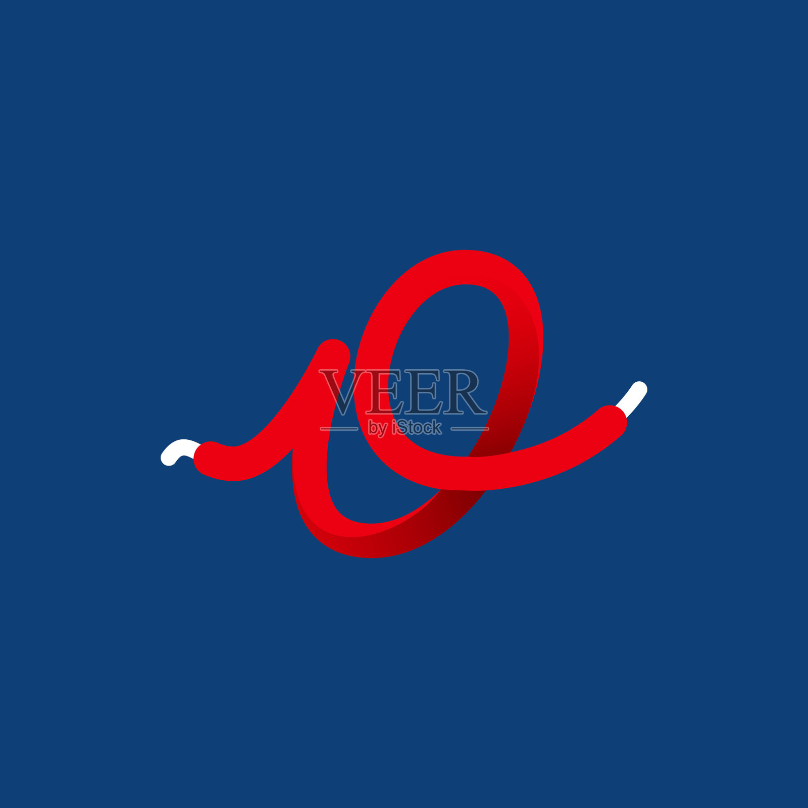 O字运动标志由鞋带形成。插画图片素材