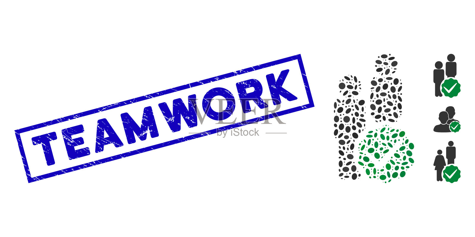 星点马赛克人只有grunge团队印章插画图片素材