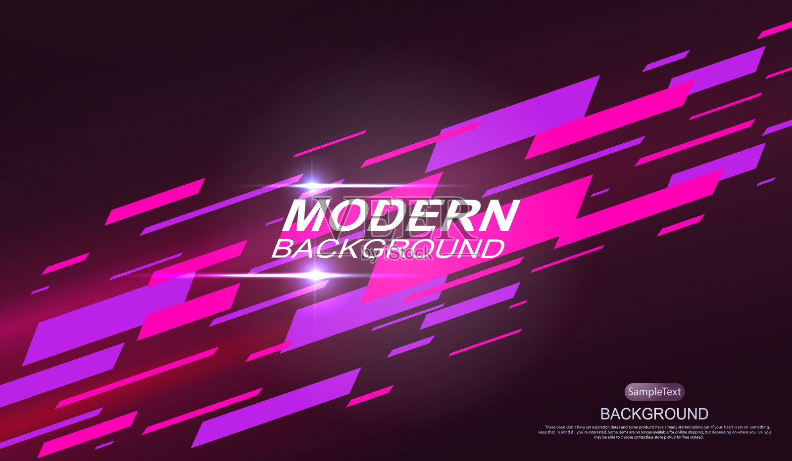 深色几何设计与梯度，粉红色和紫色条纹绘制斜插画图片素材
