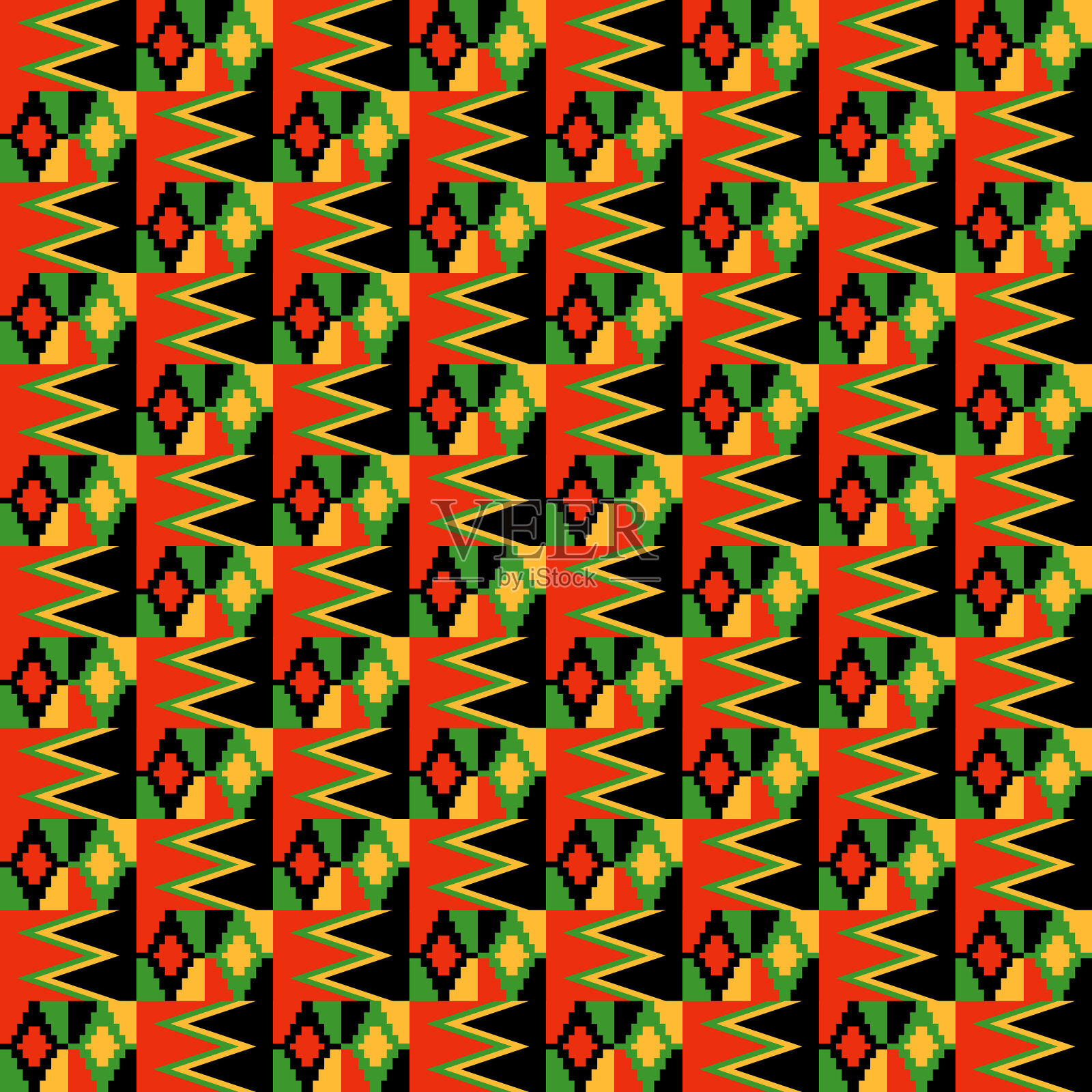 肯特布无缝图案插画图片素材