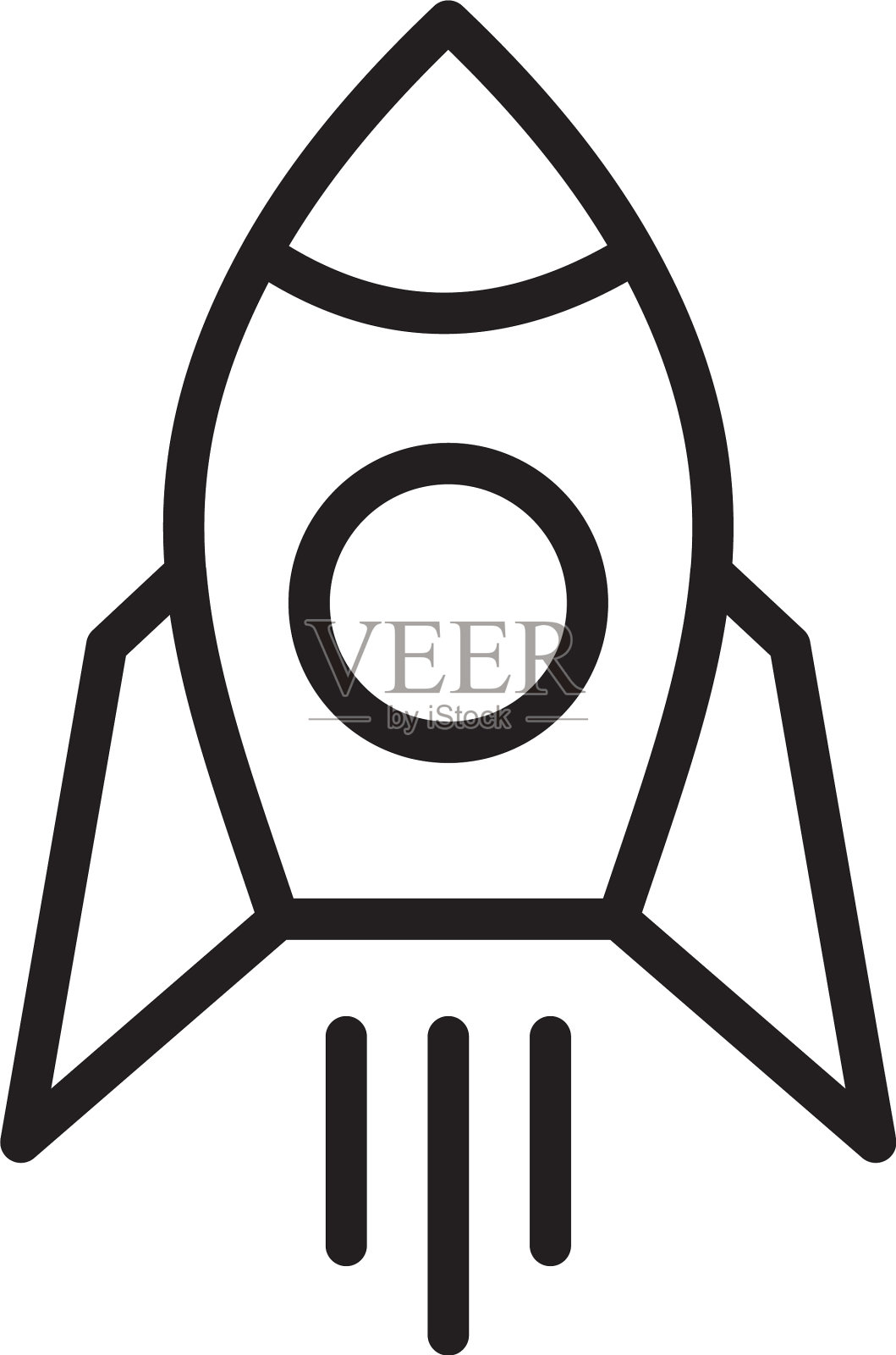 火箭图标模板黑色可编辑火箭插画图片素材