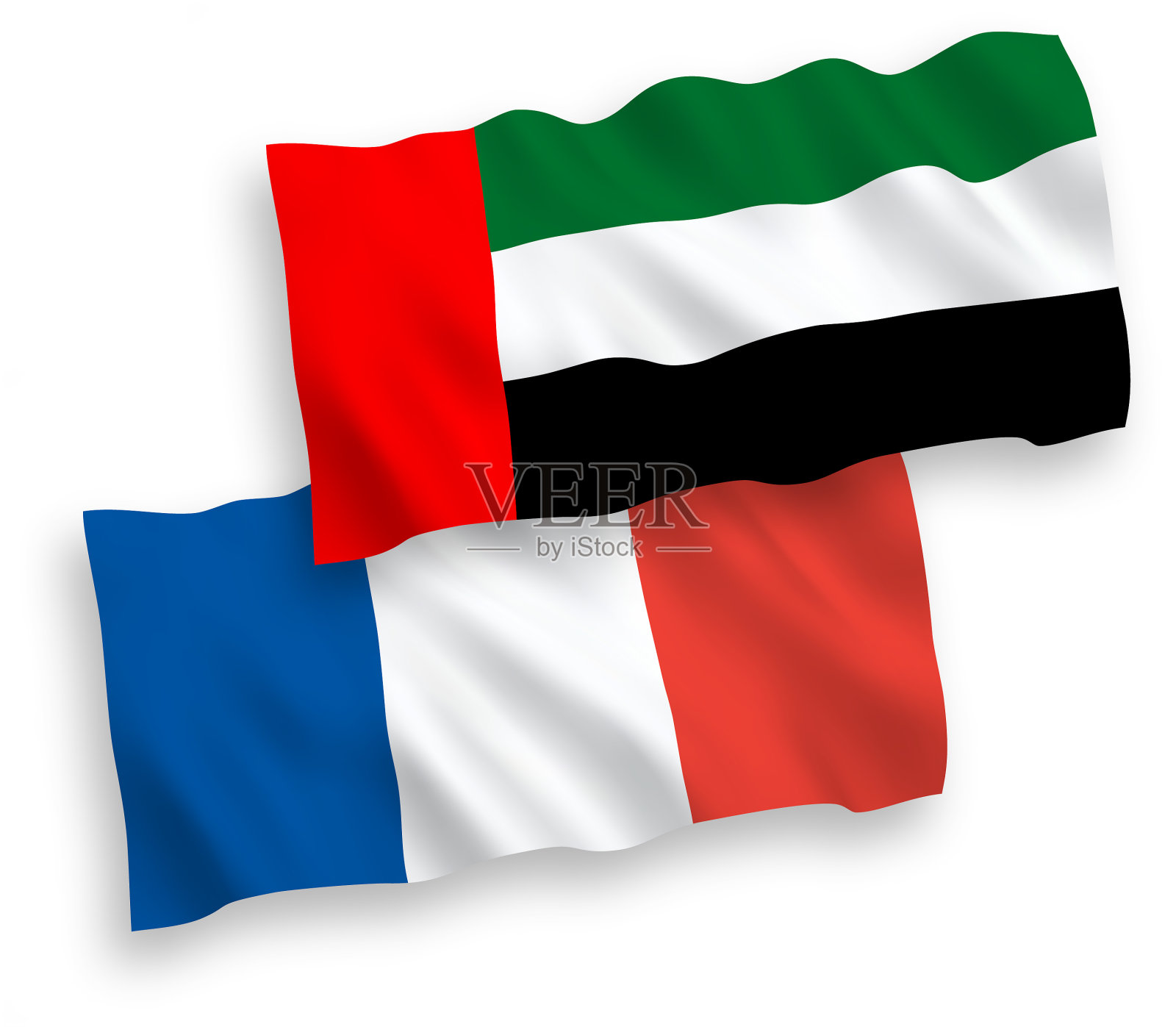 法国国旗和阿拉伯联合酋长国国旗设计元素图片