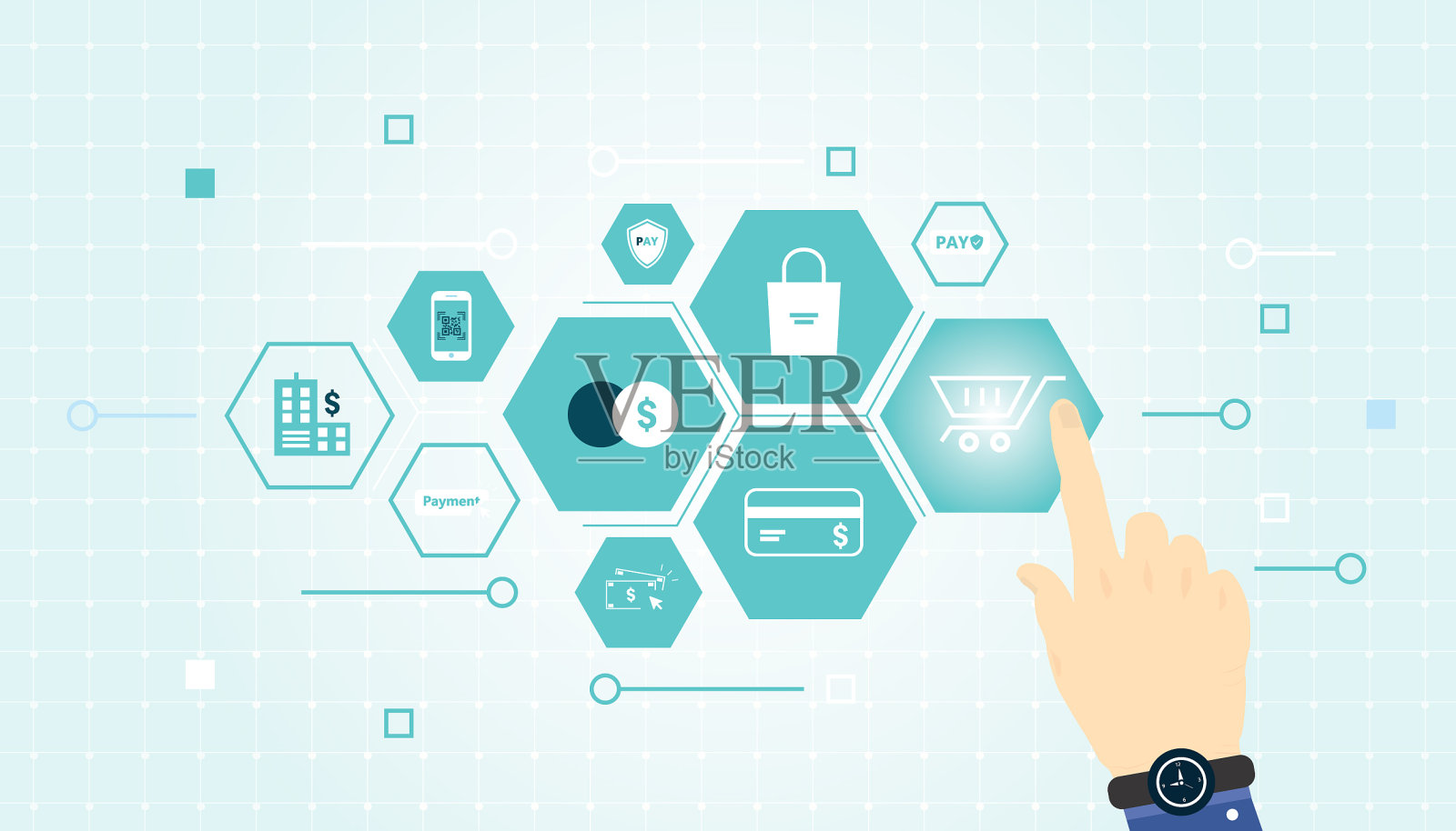 在线支付信息概念插画图片素材