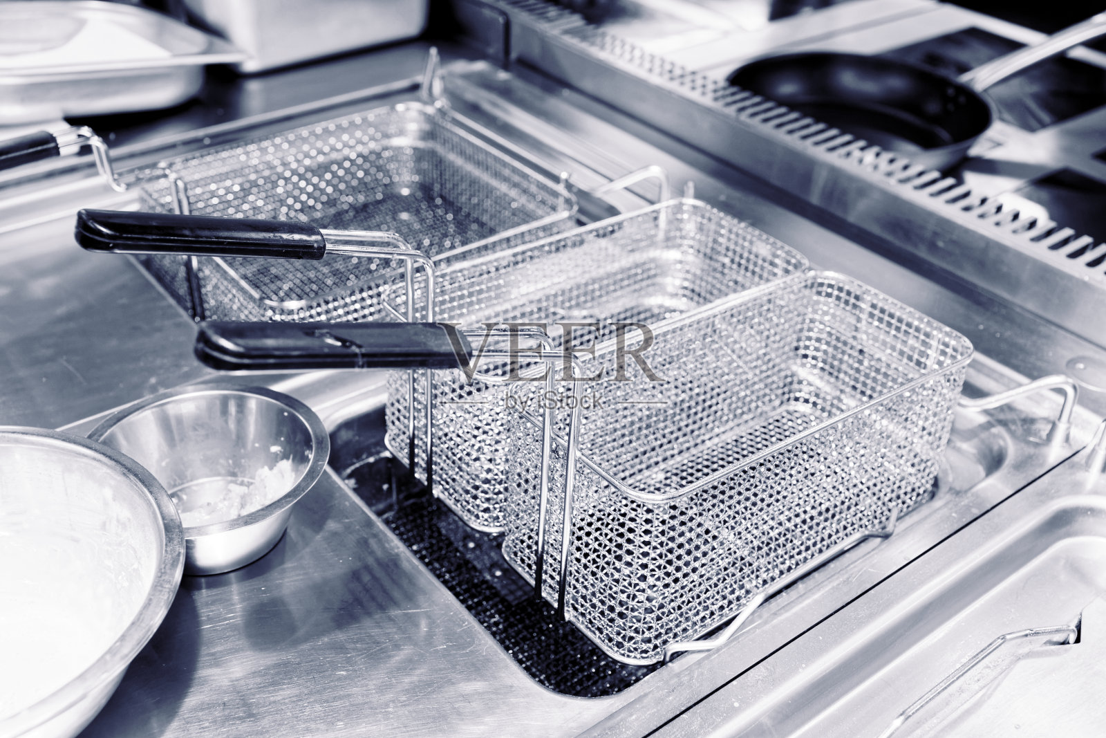 在餐厅厨房的水果炊具，色调照片摄影图片