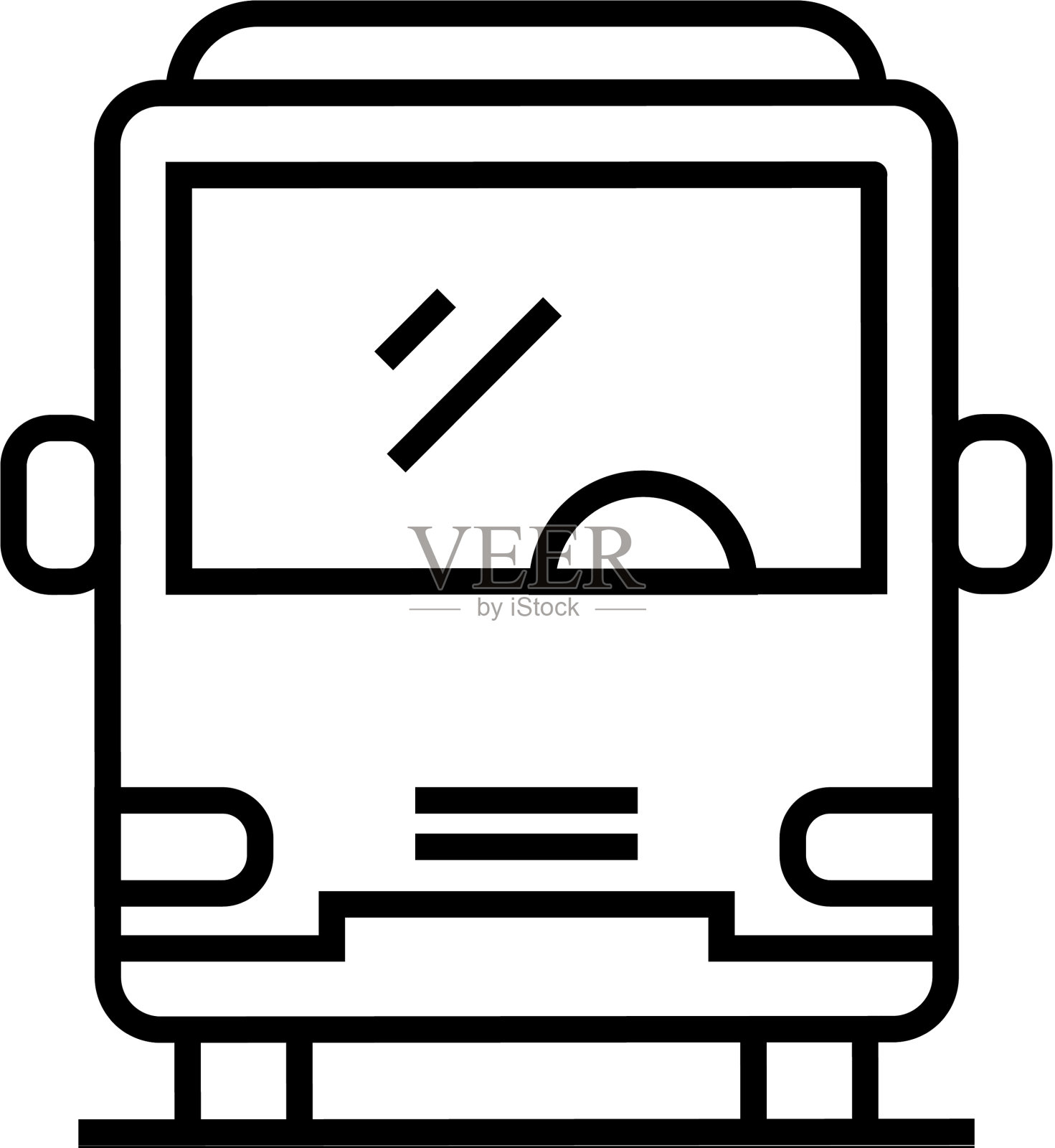 到达公交线路图标概念标志轮廓设计元素图片