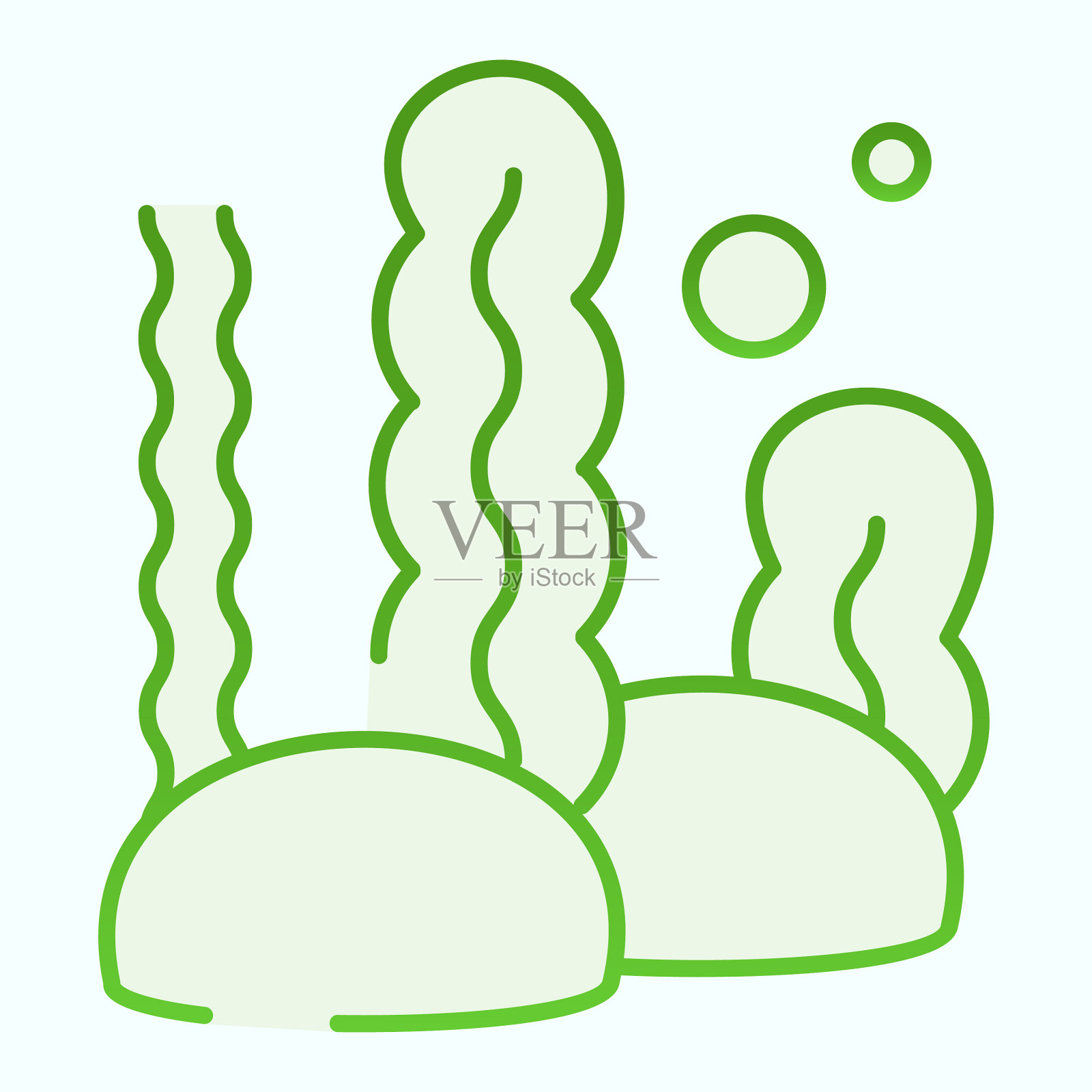 海草平面图标海草水生植物插画图片素材