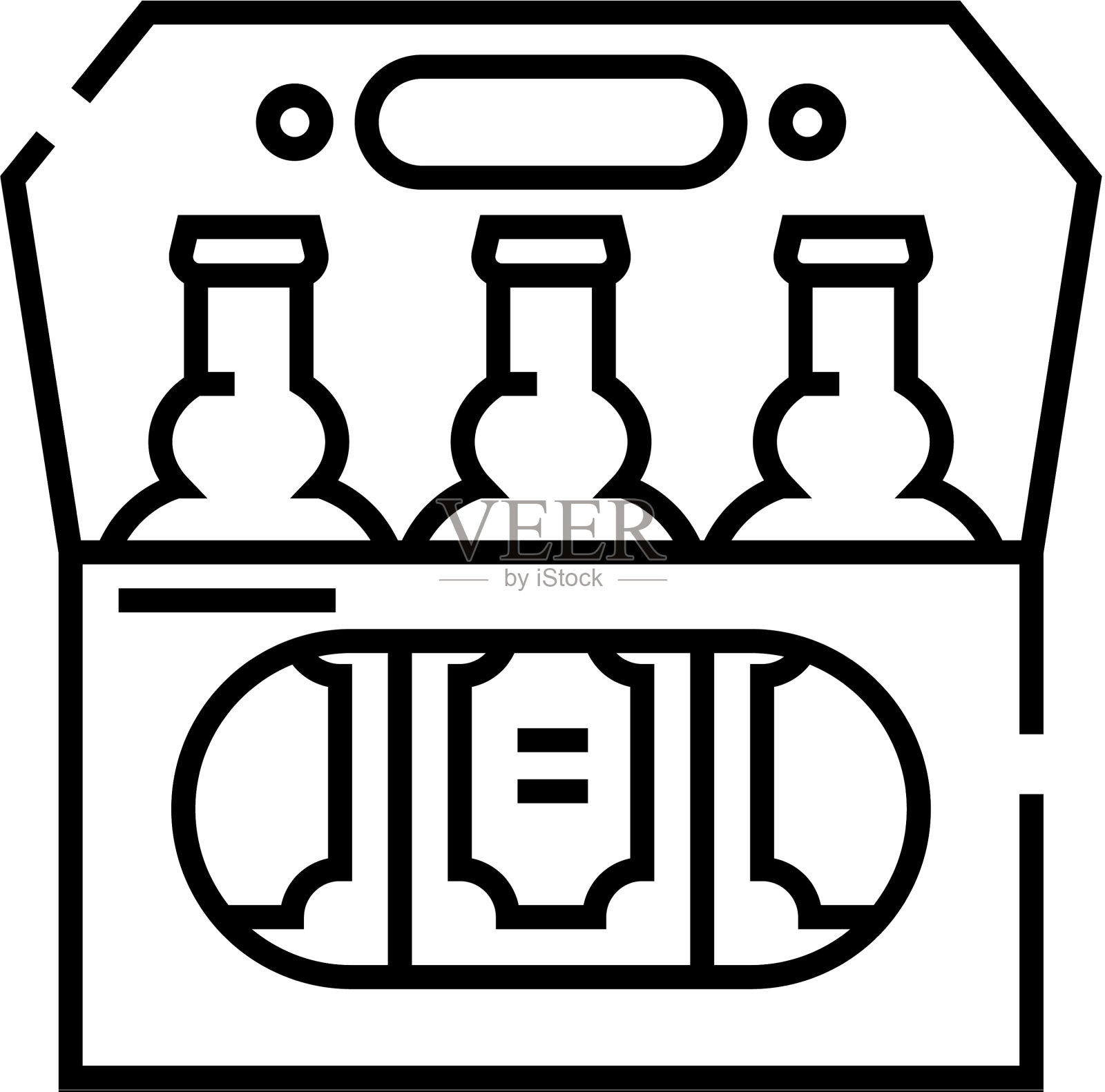 啤酒瓶线图标概念标志轮廓图标素材