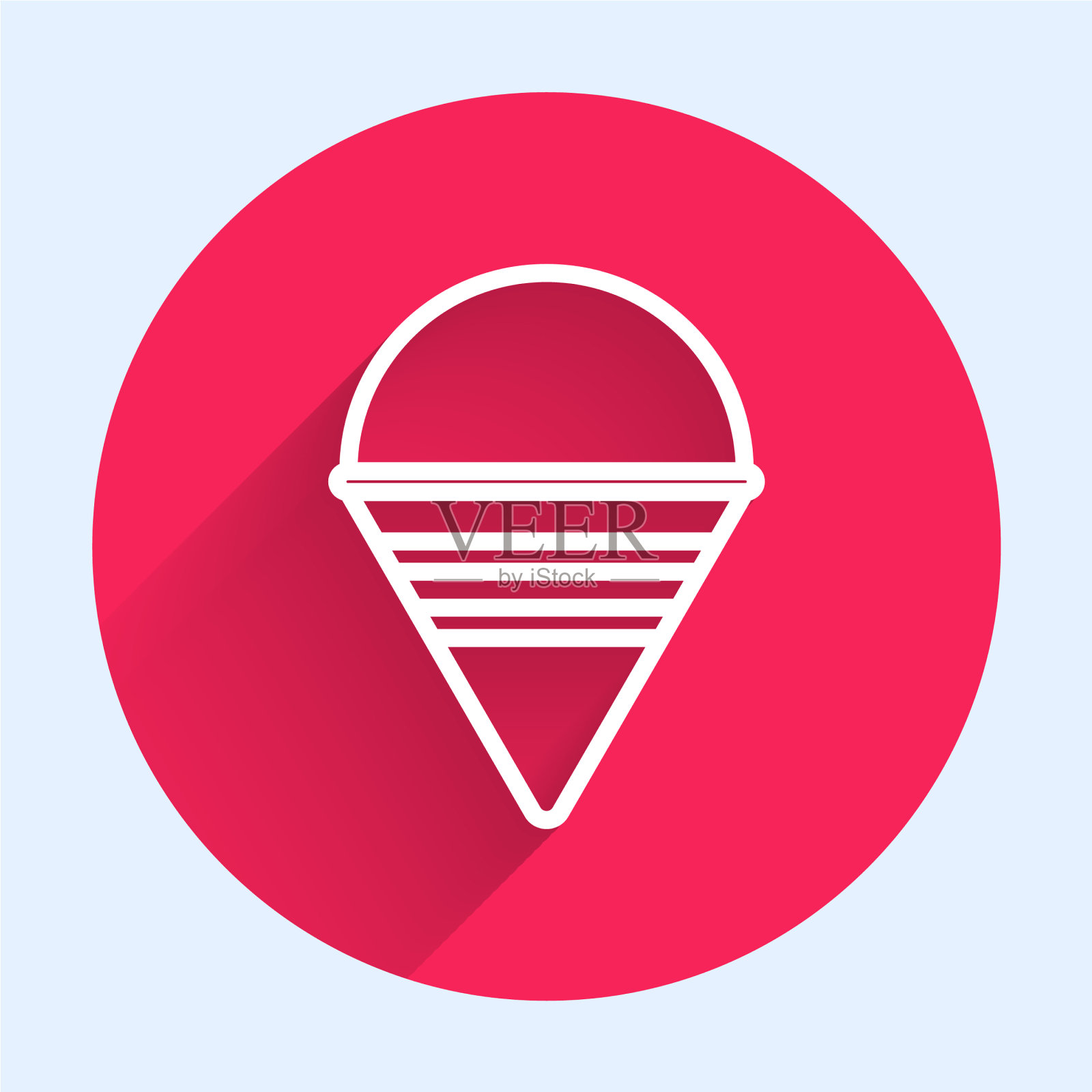 白线防火锥桶图标与隔离插画图片素材