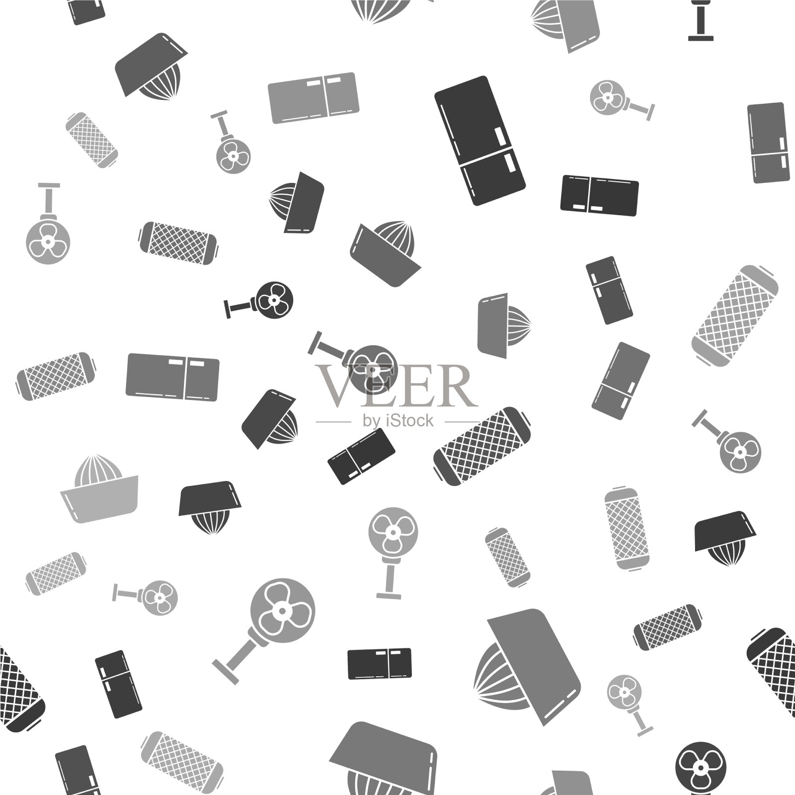 设置冰箱柑橘果汁机音响图标素材