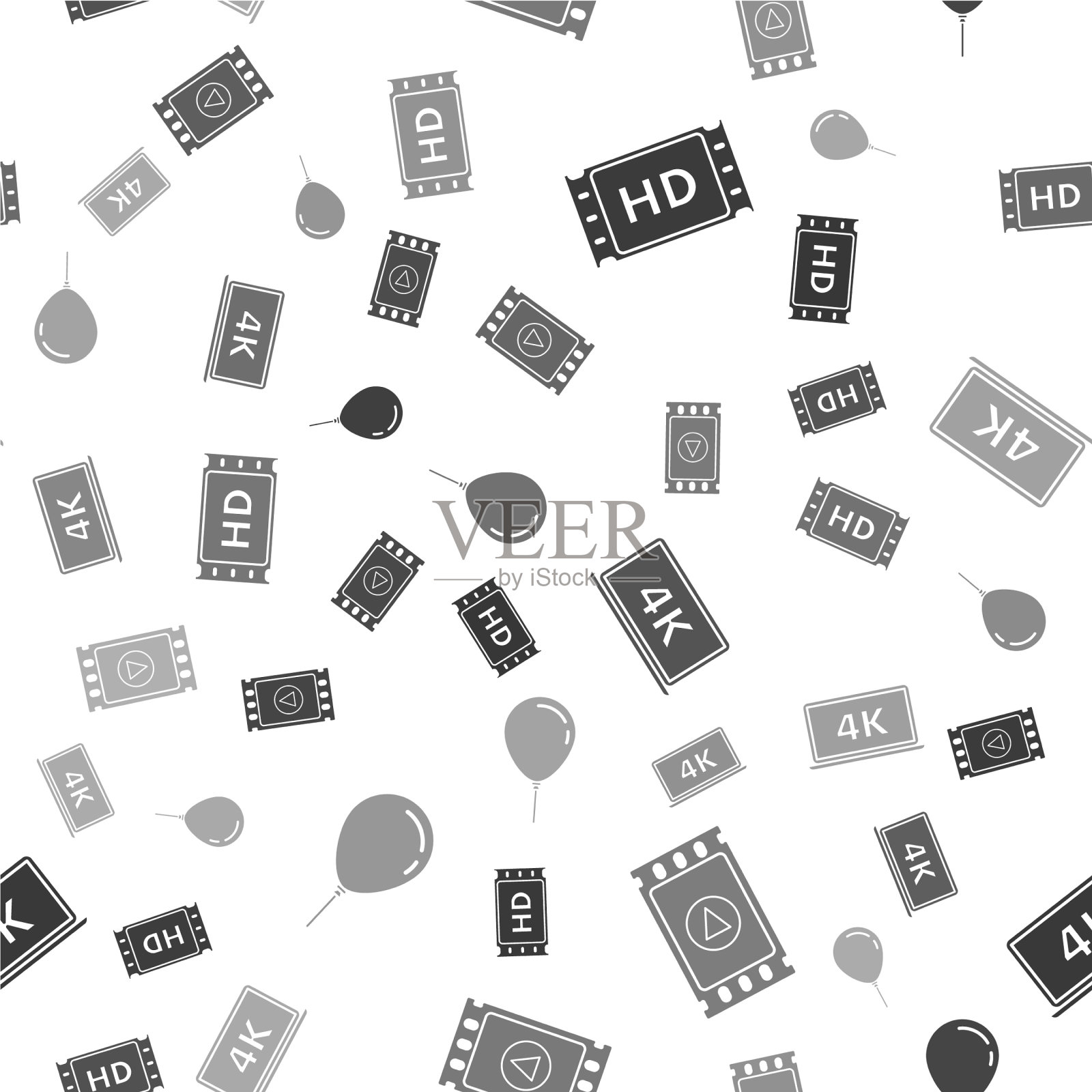 设置4k电影磁带框播放视频笔记本电脑图标素材