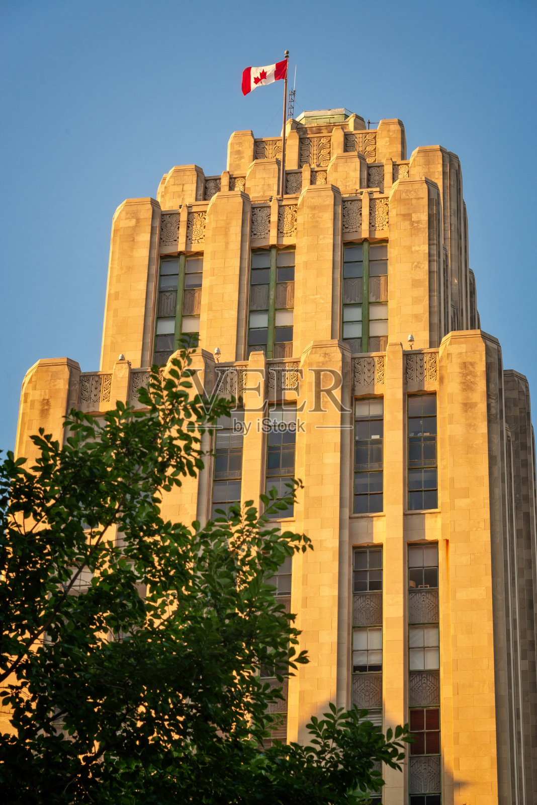 奥尔德雷德大厦，一个艺术装饰建筑在老蒙特塔尔，加拿大魁北克照片摄影图片