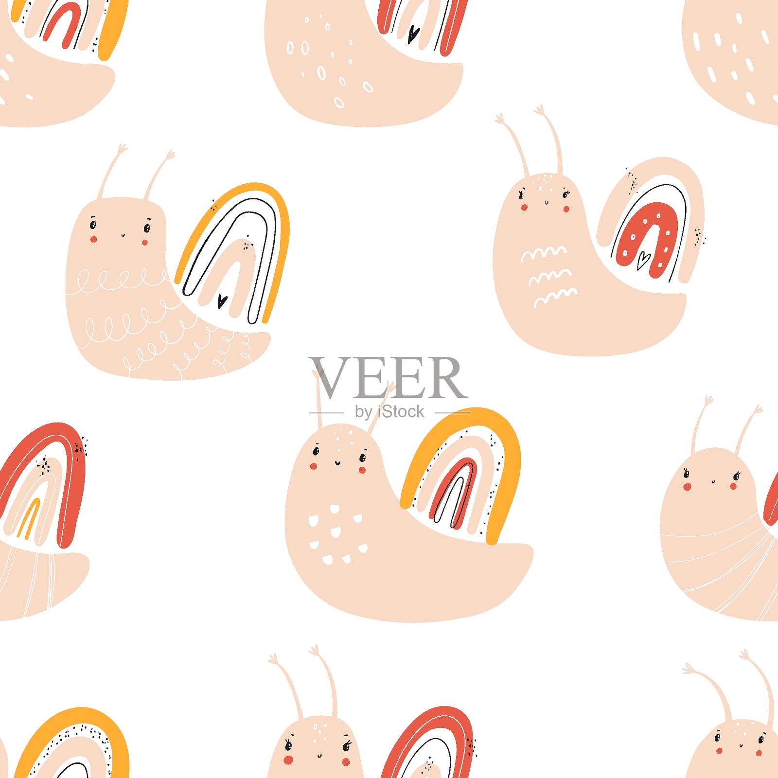 蜗牛插画图片素材