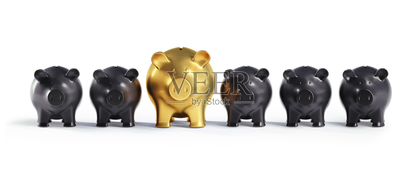 一排存钱罐照片摄影图片