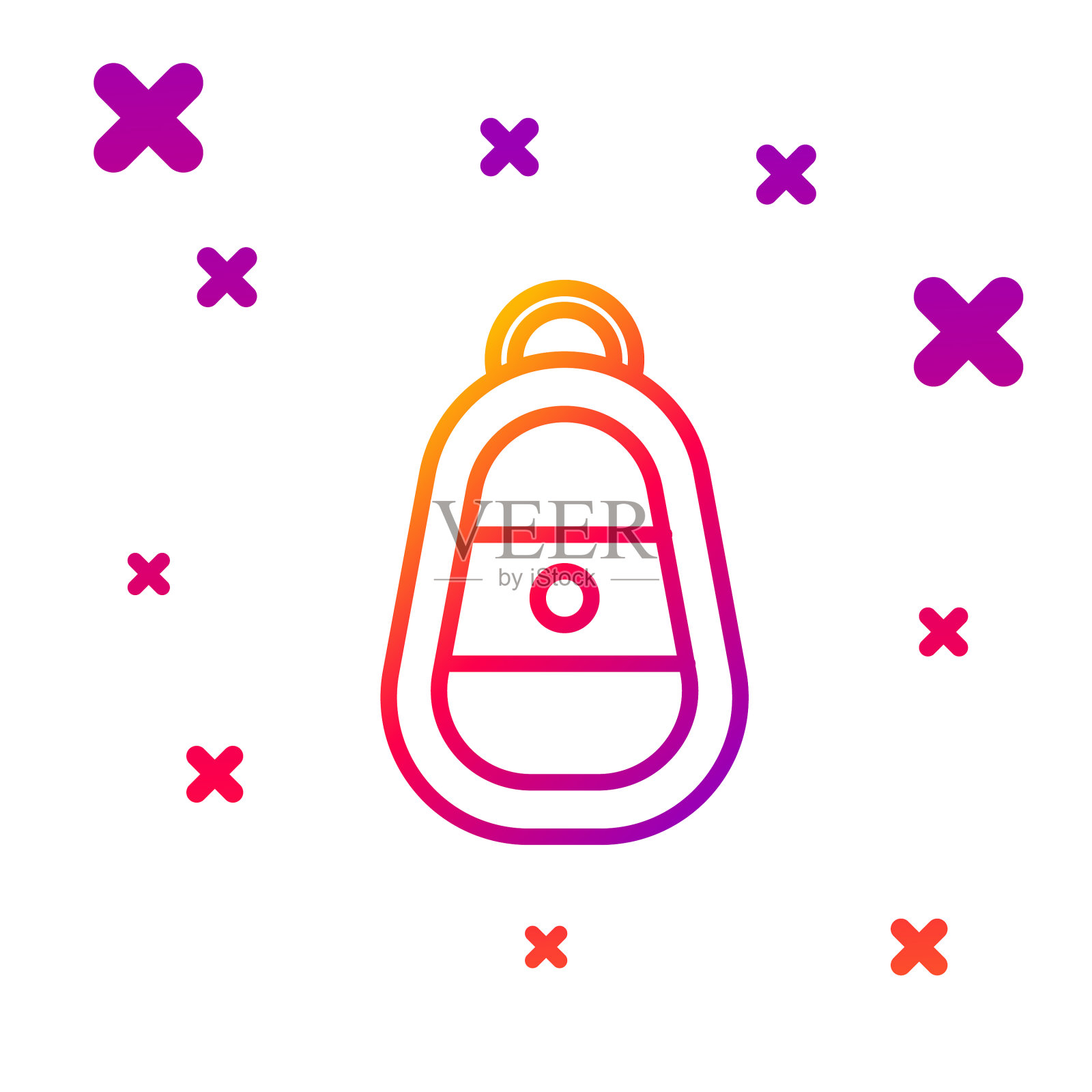 彩色线车键与远程图标隔离图标素材