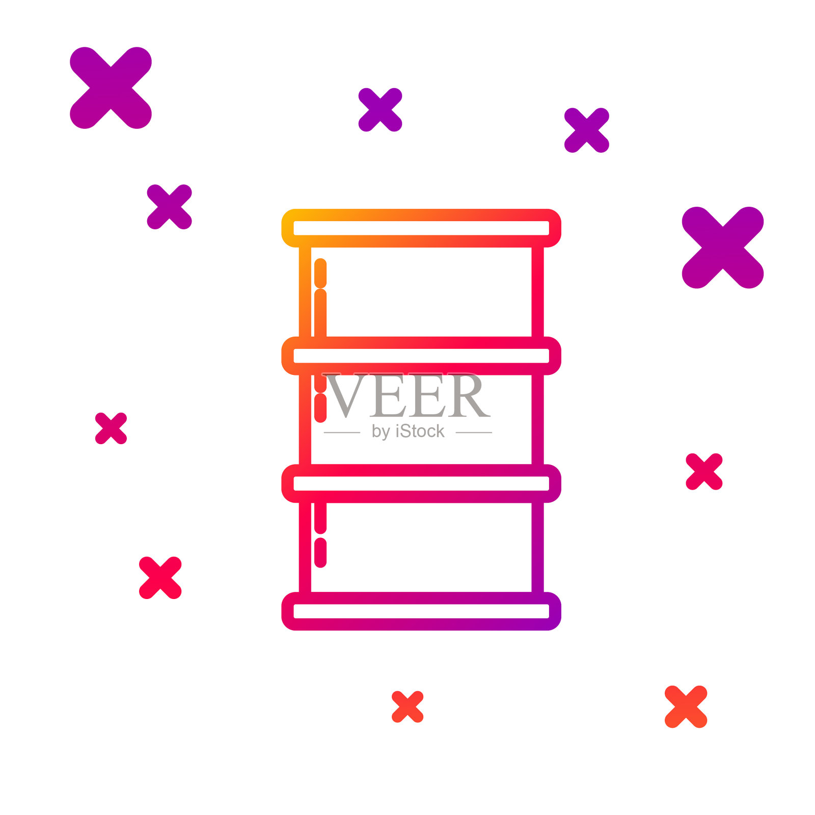 颜色线桶油图标隔离在白色图标素材