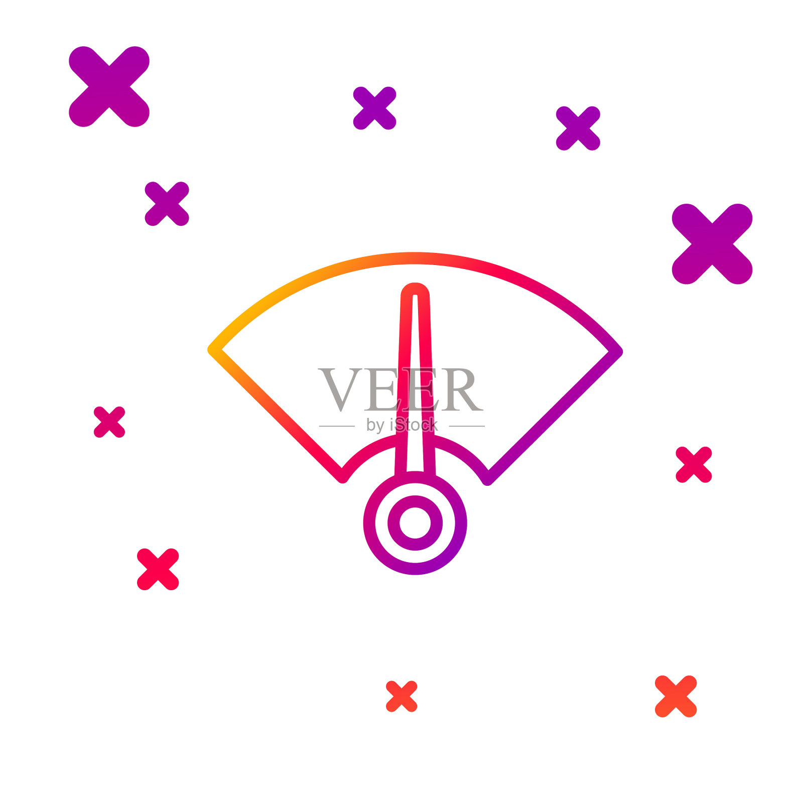 颜色线速度计图标隔离在白色图标素材