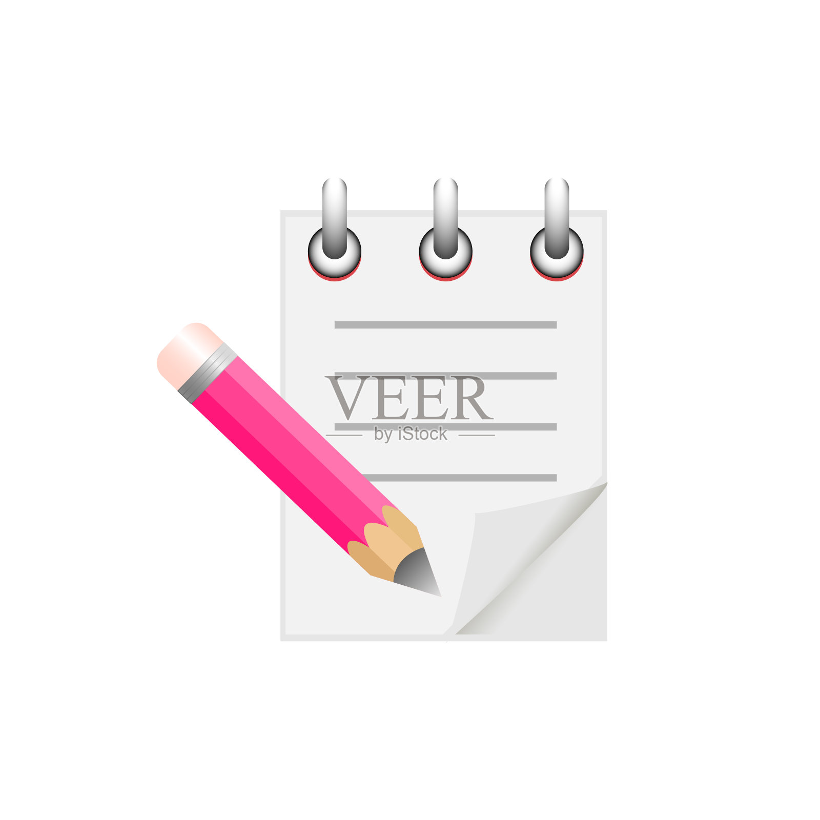 笔带记事本，平面设计插画图片素材