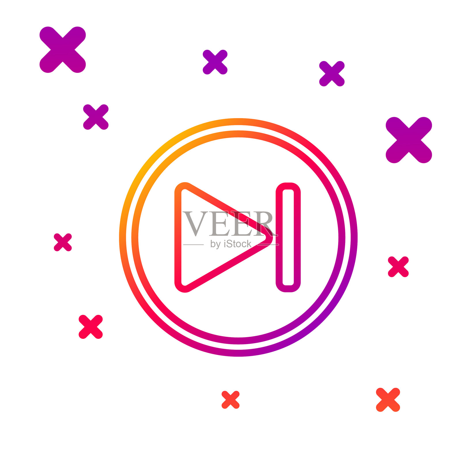 颜色线快进图标隔离在白色上图标素材