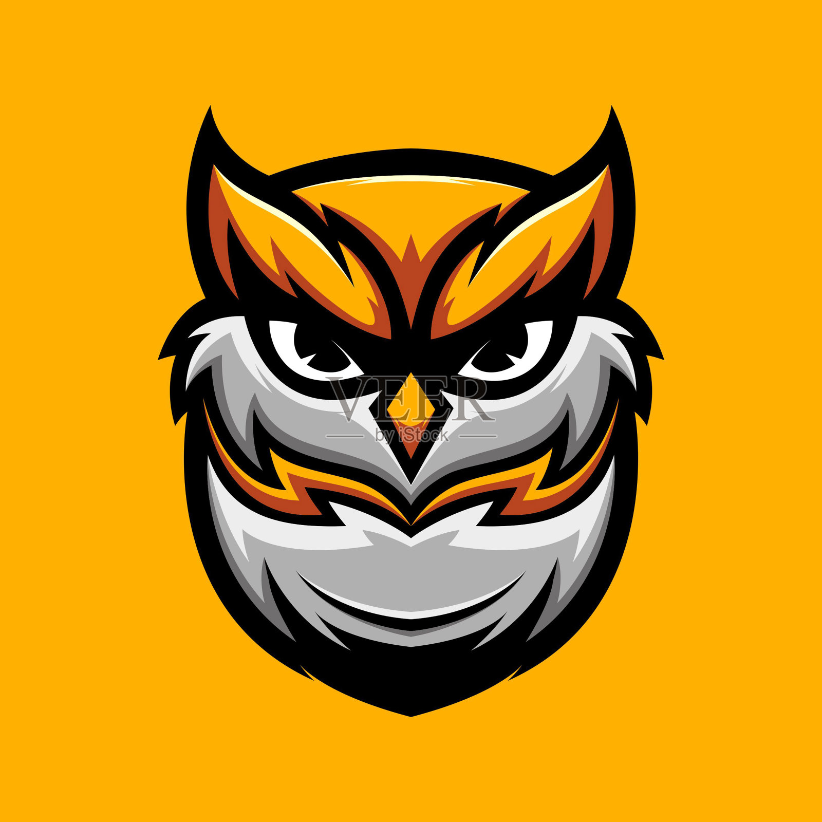 猫头鹰游戏吉祥物标志矢量插图设计元素图片