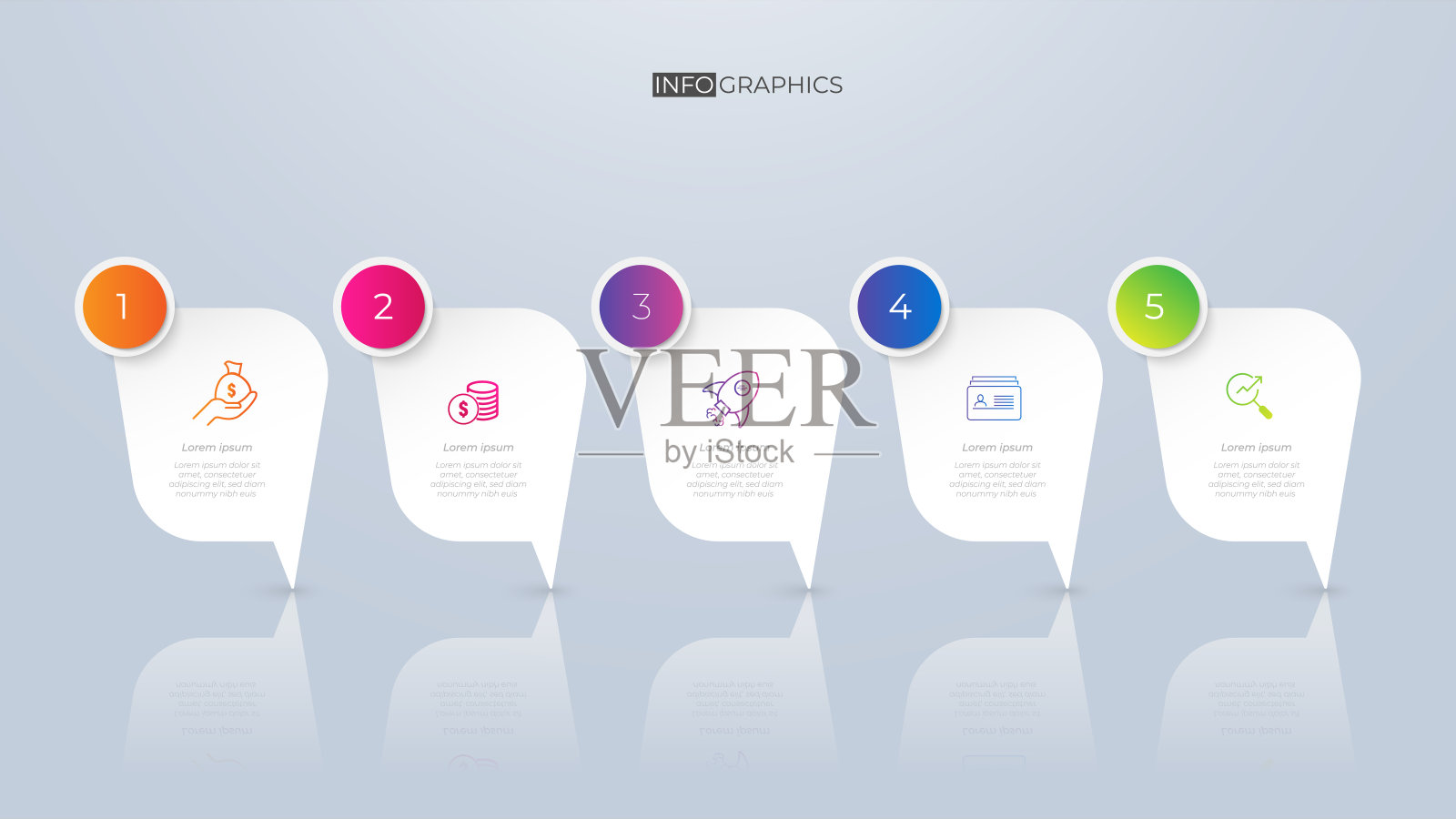 图表折纸颜色信息图形模板插画图片素材