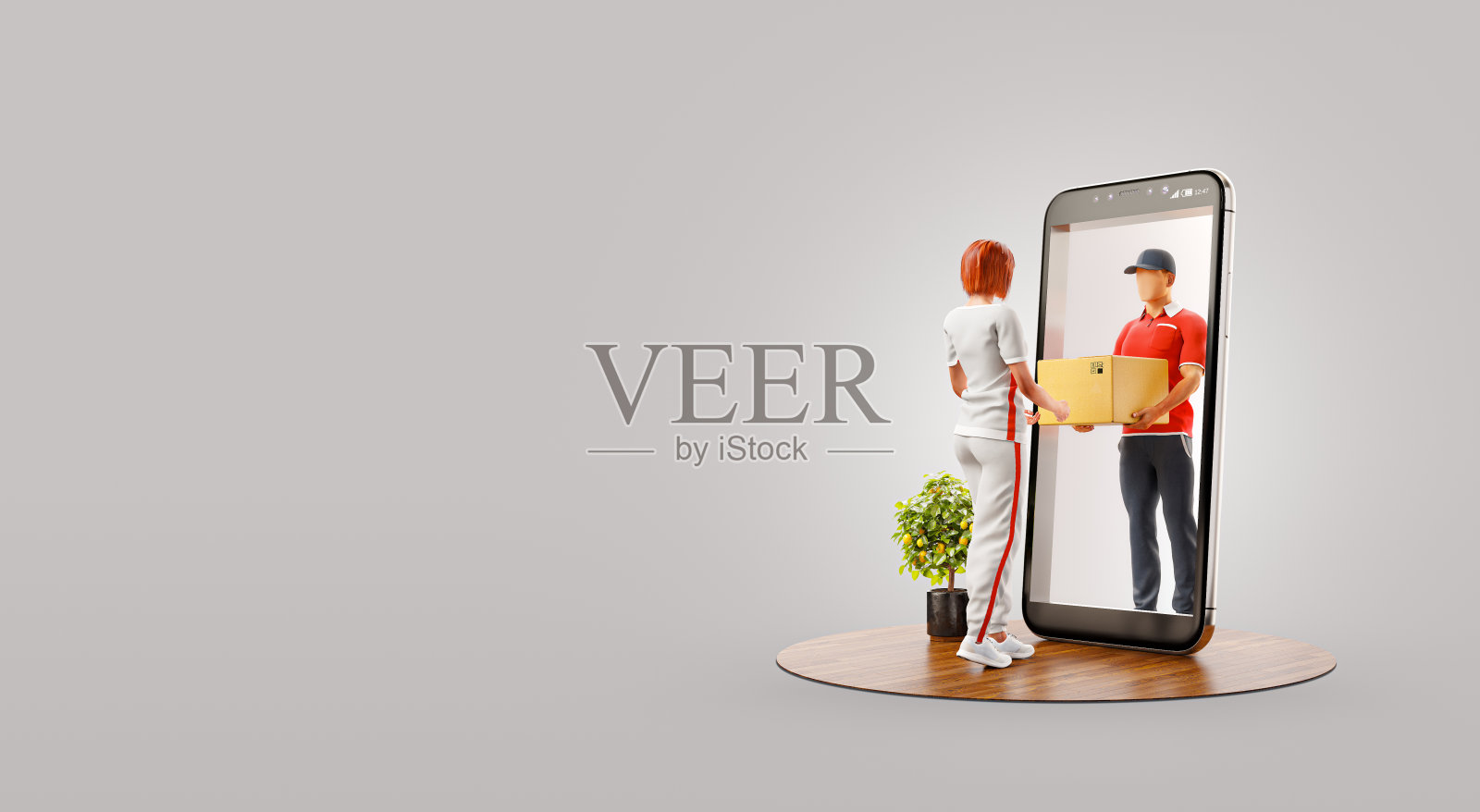 不寻常的3d插图智能手机应用程序照片摄影图片