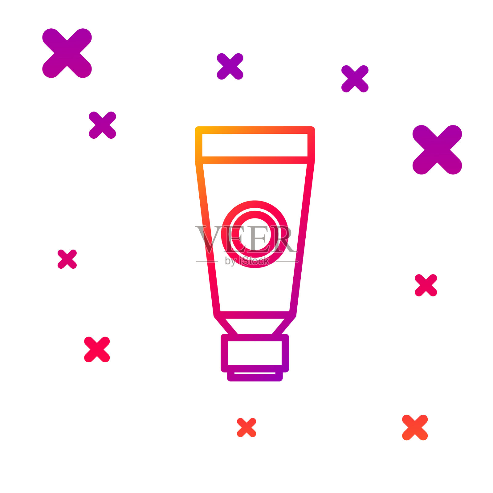 颜色线霜或乳液化妆品管图标插画图片素材