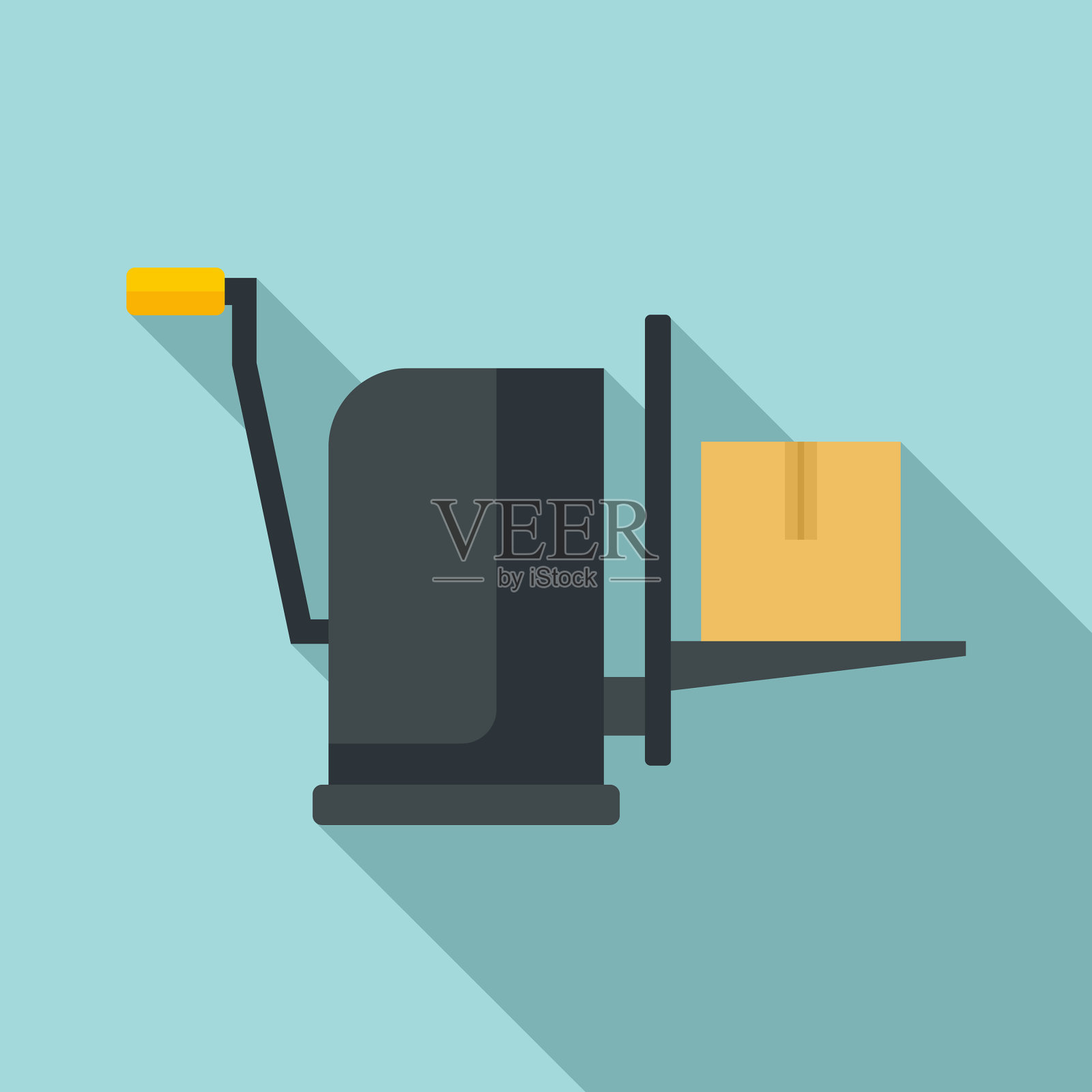 包裹升降设备图标平坦式插画图片素材