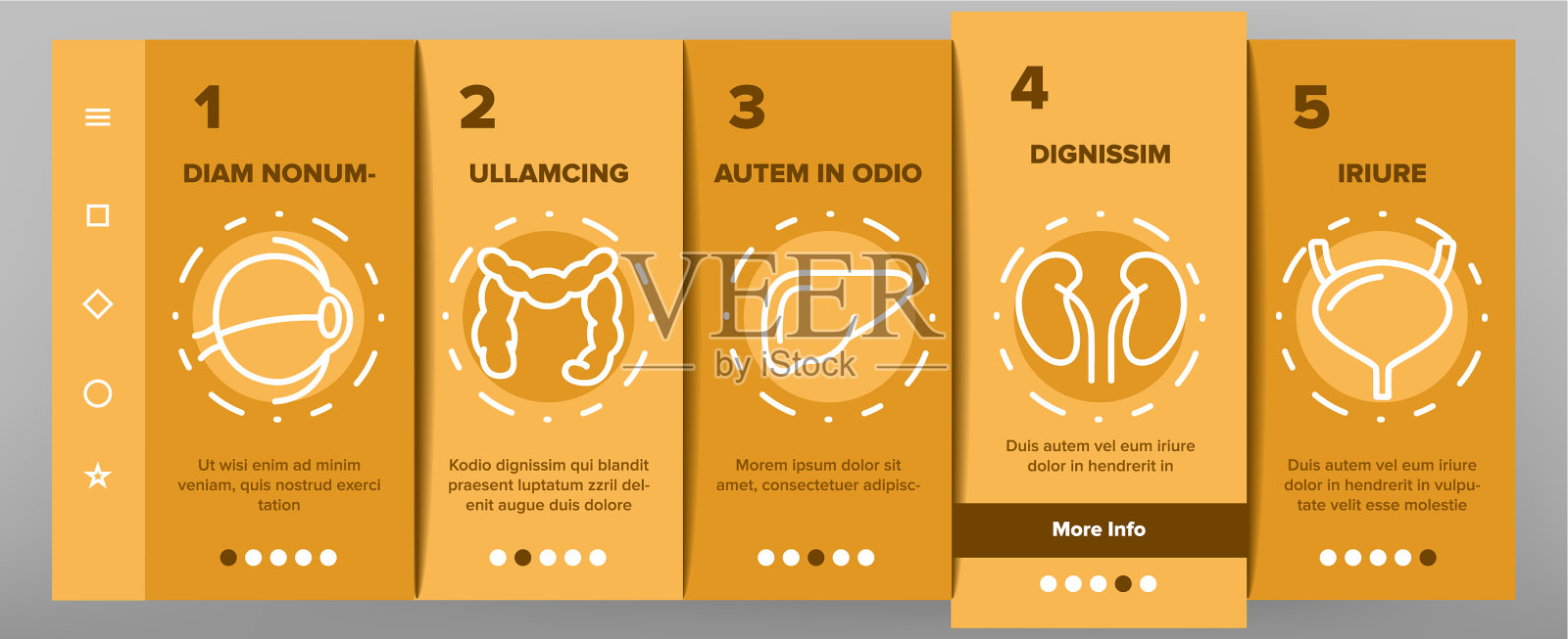 器官解剖上的图标集图标素材