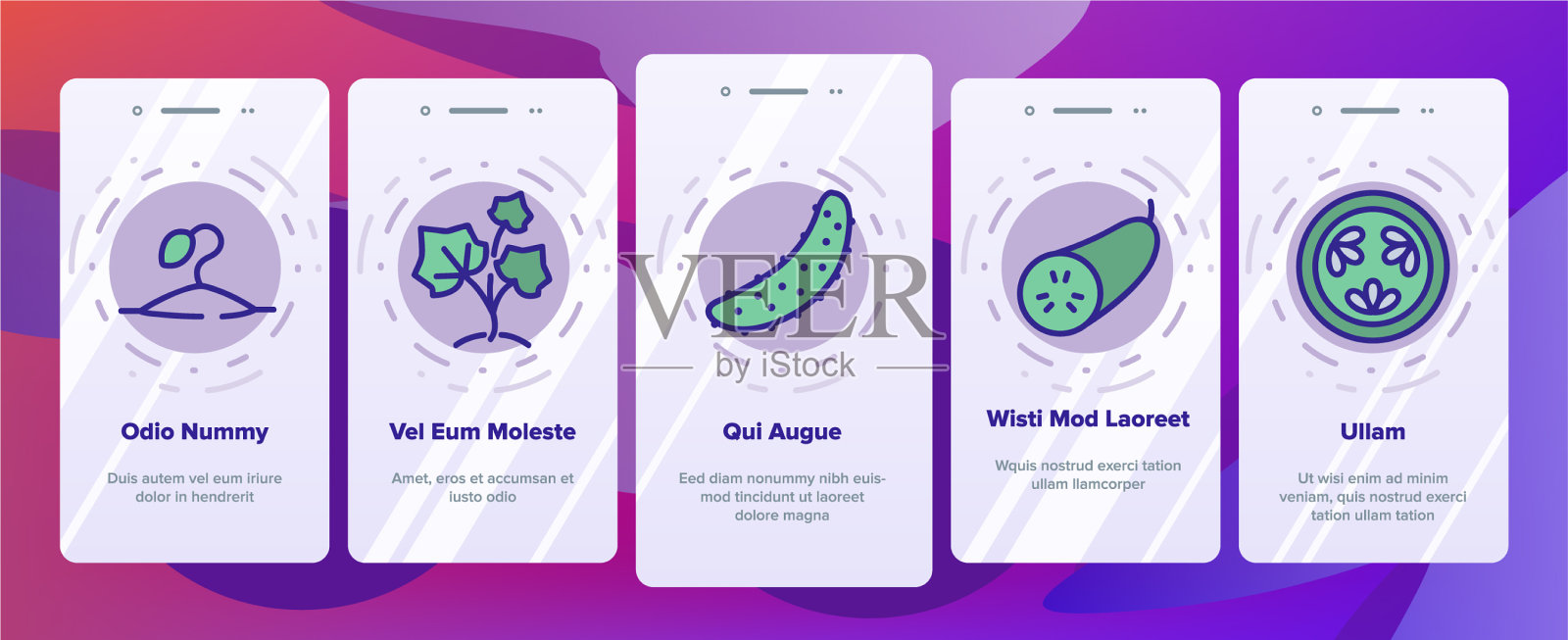 黄瓜蔬菜上的图标设置图标素材