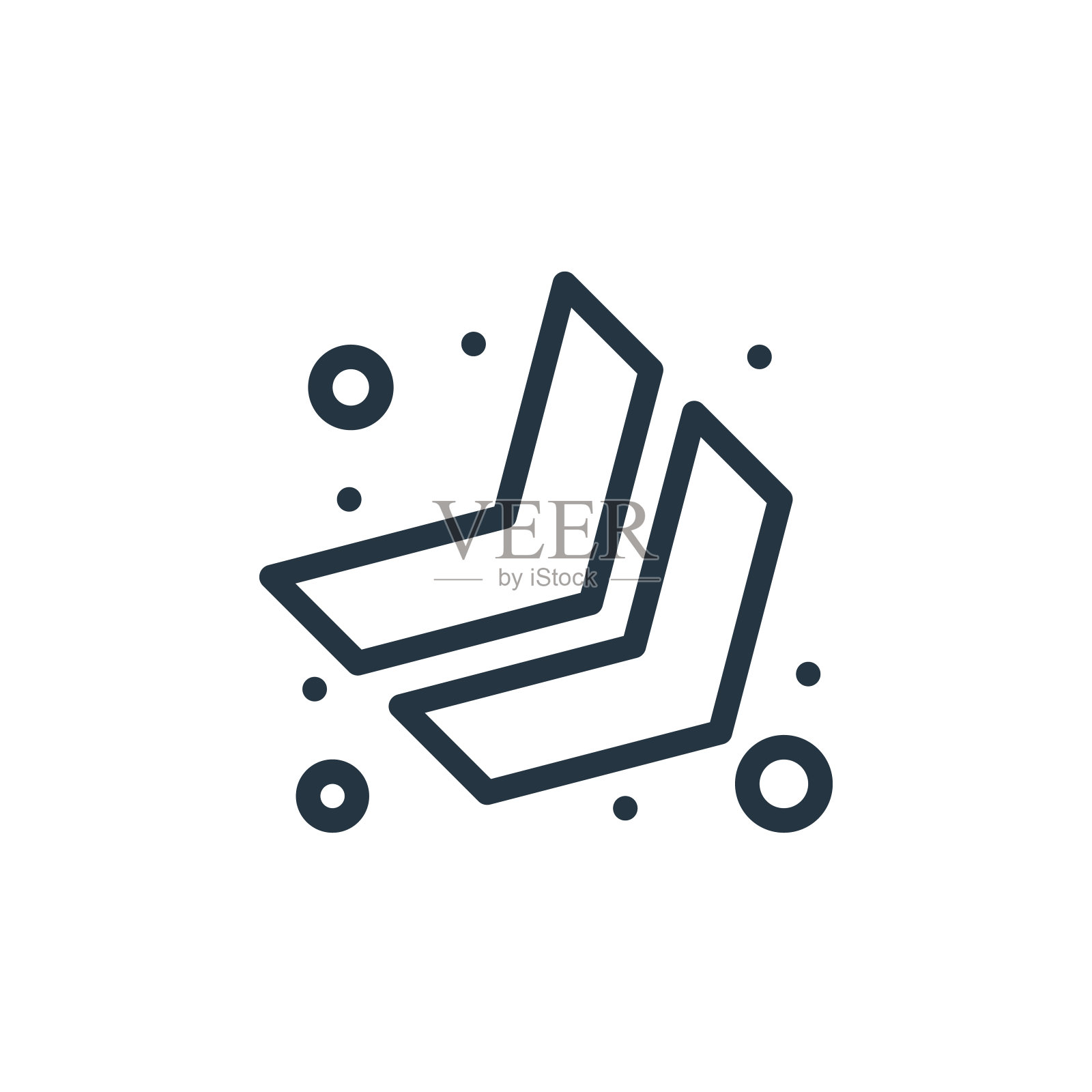 向下右箭头矢量图标。向下右箭头可编辑的描边。向下的右箭头线性符号，用于web和移动应用程序，标志，印刷媒体。细线说明。矢量孤立轮廓绘制。图标素材