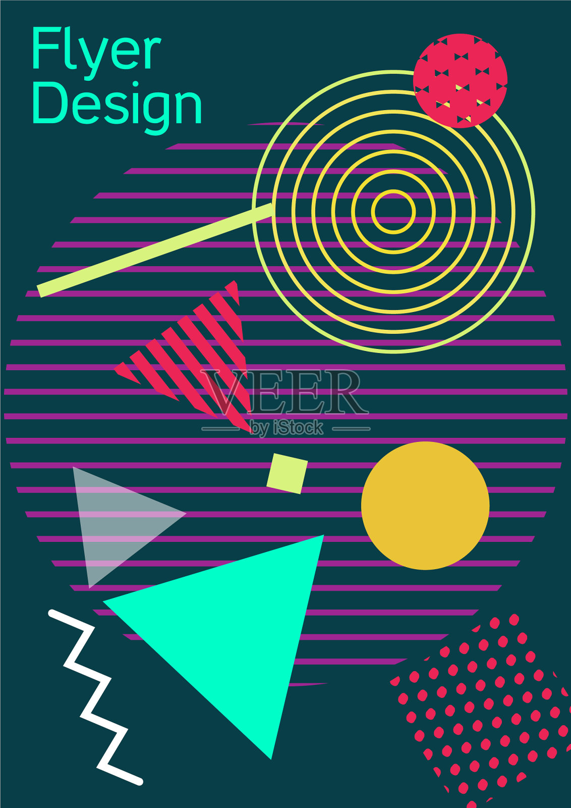 孟菲斯封面设计插画图片素材