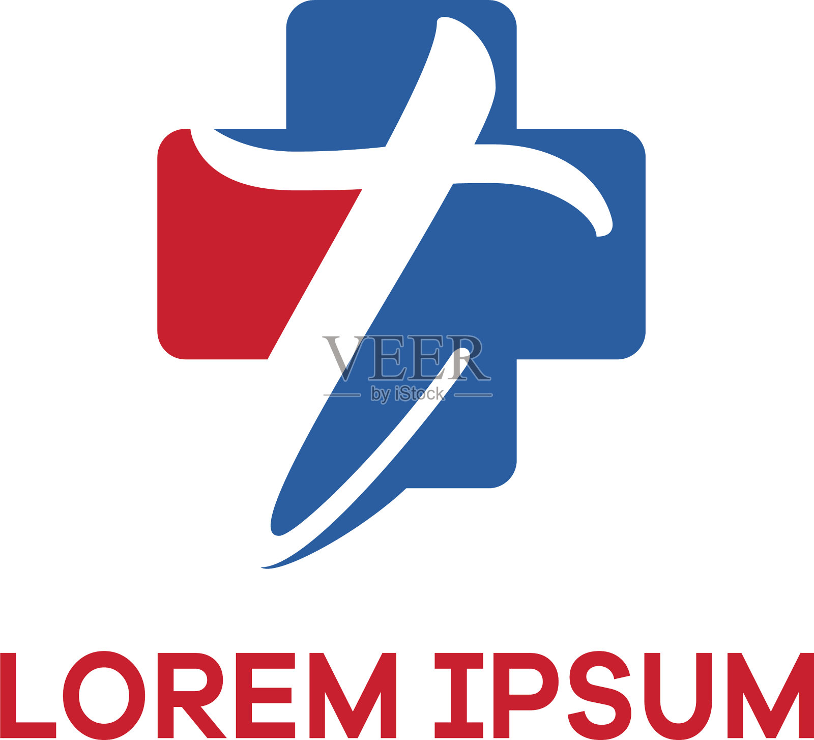 T字标志设计T字加医疗插画图片素材