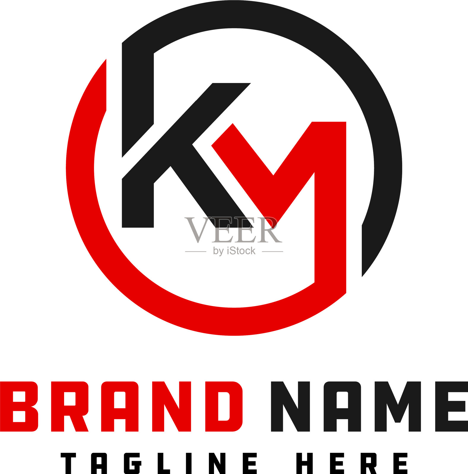 徽标设计字母km插画图片素材