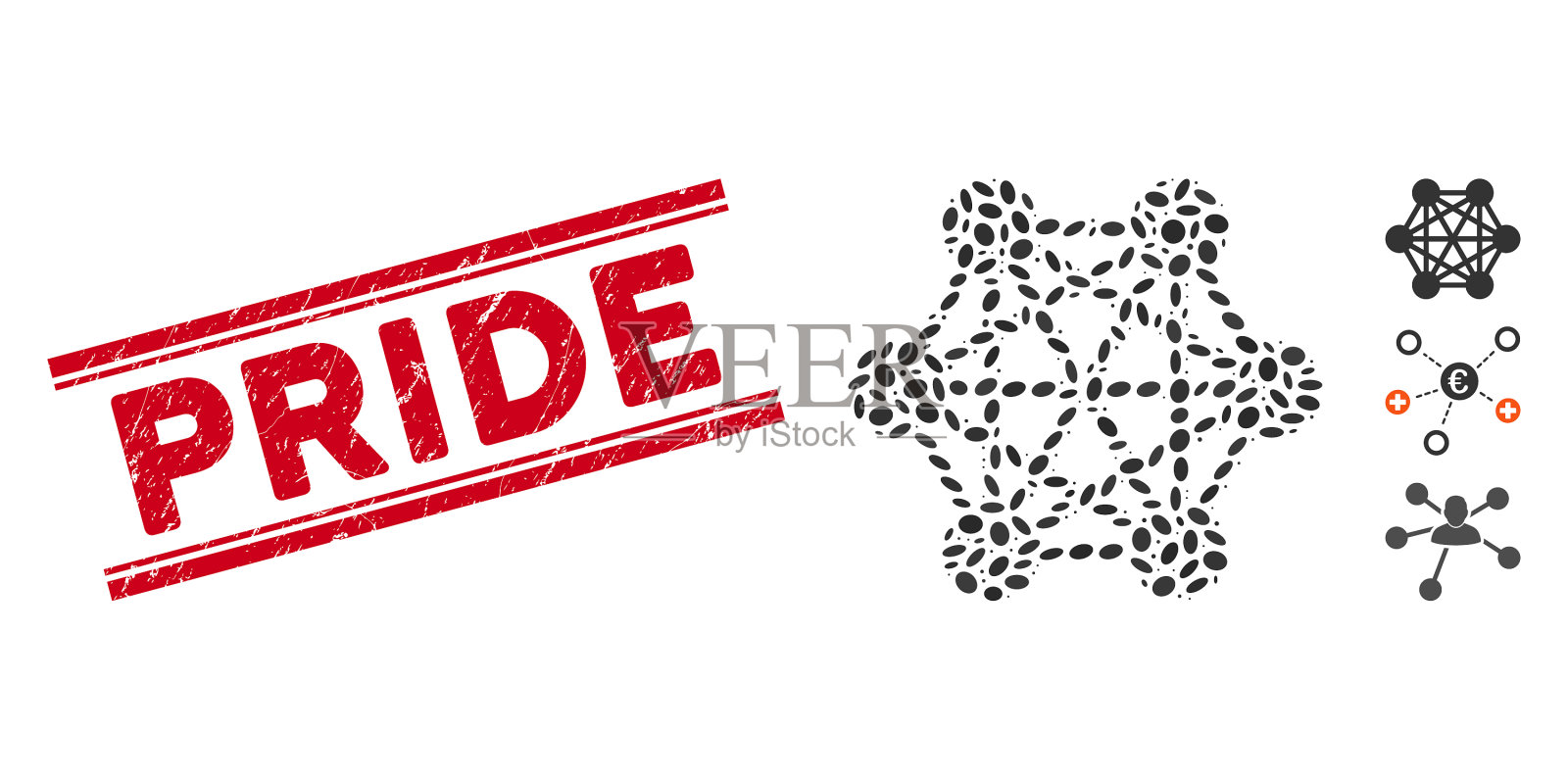 Grunge骄傲线邮票与马赛克网络插画图片素材