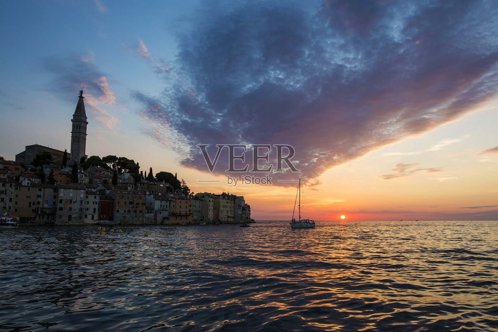 rovinj日落照片摄影图片
