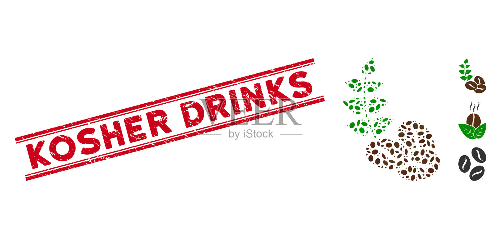 垃圾犹太饮料线密封与拼贴插画图片素材