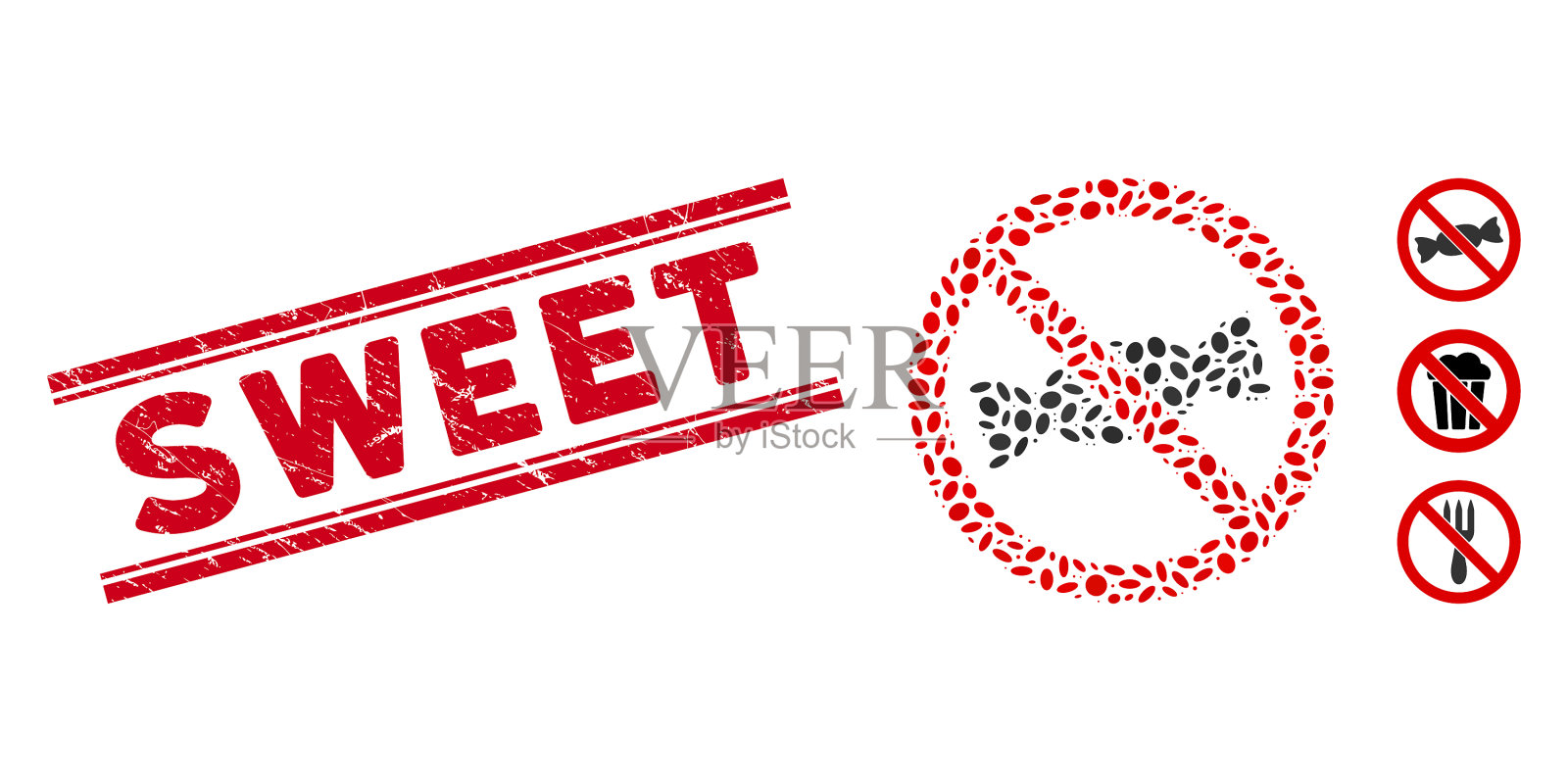 刮线邮票和马赛克没有糖果插画图片素材