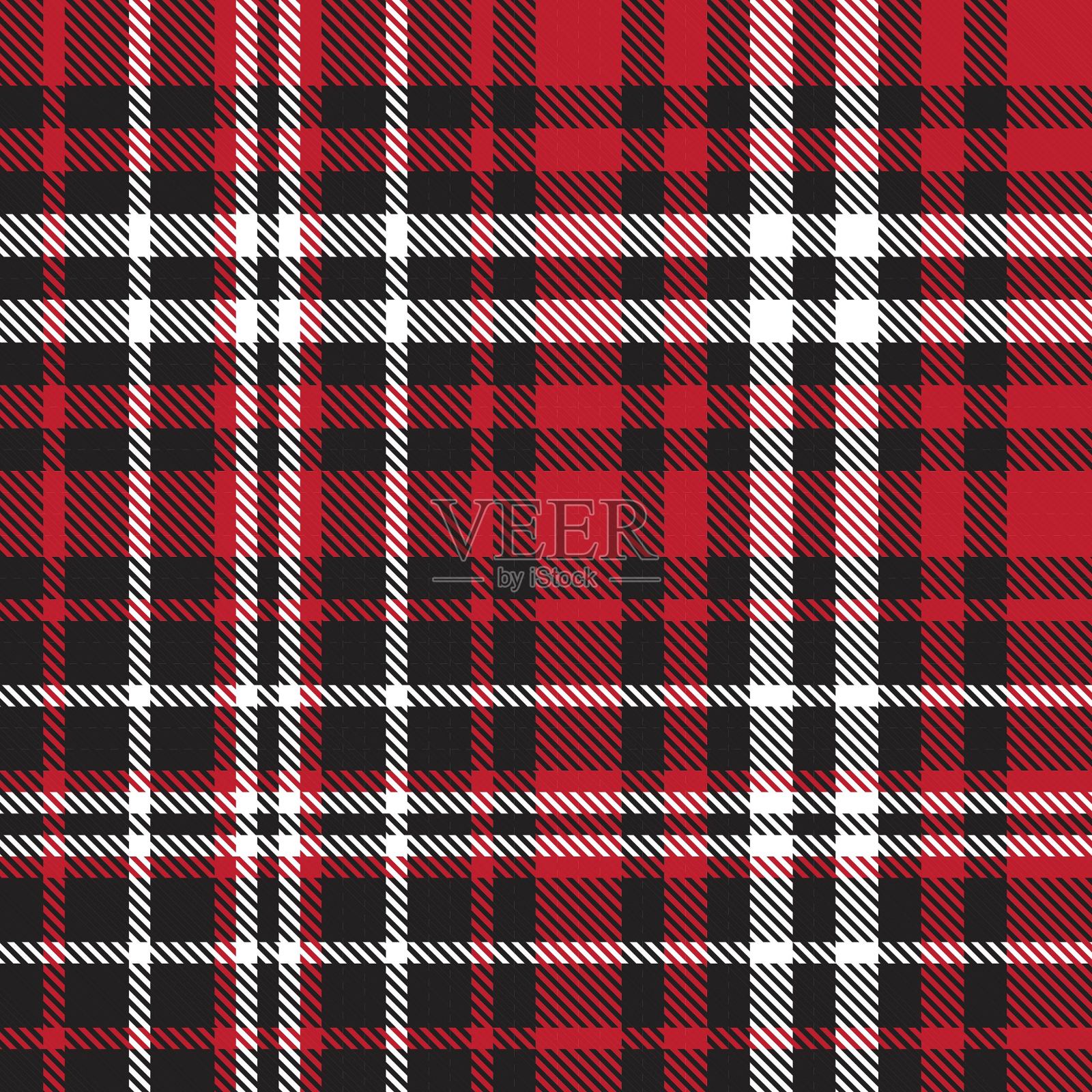 红格伦格子呢无缝图案插画图片素材