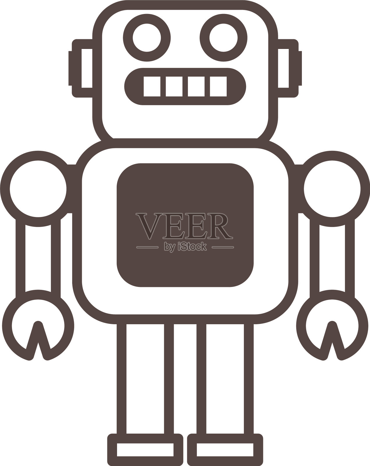 机器人儿童玩具系列风格图标插画图片素材