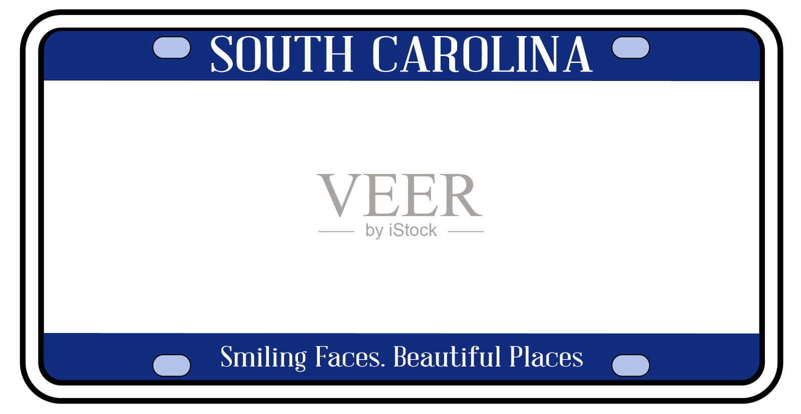 空白的南卡罗来纳州车牌插画图片素材