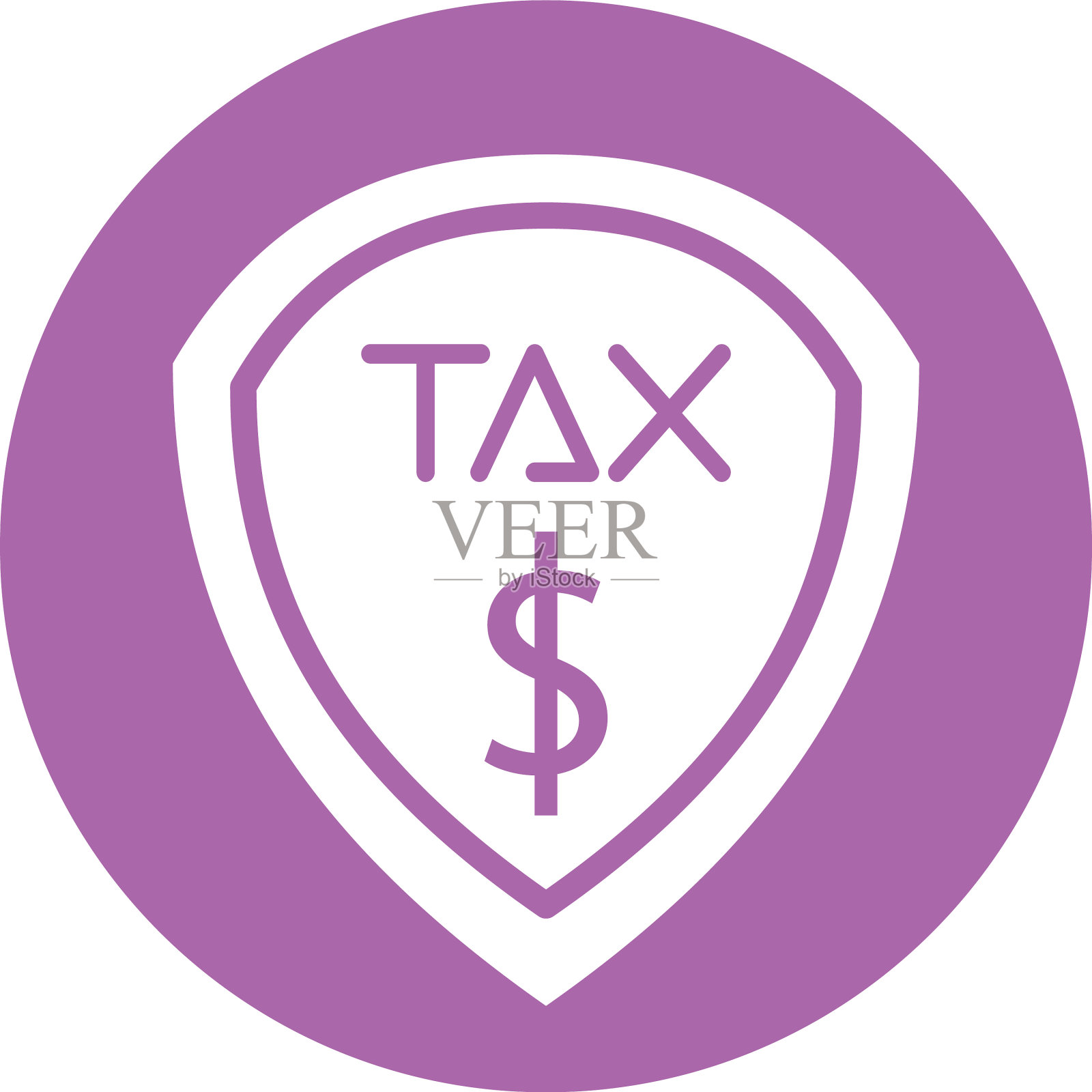 税务责任屏蔽孤立图标插画图片素材