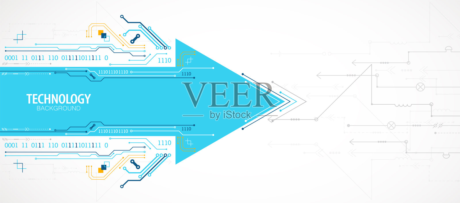 摘要技术电路板。通信的概念。箭头的主题。插画图片素材